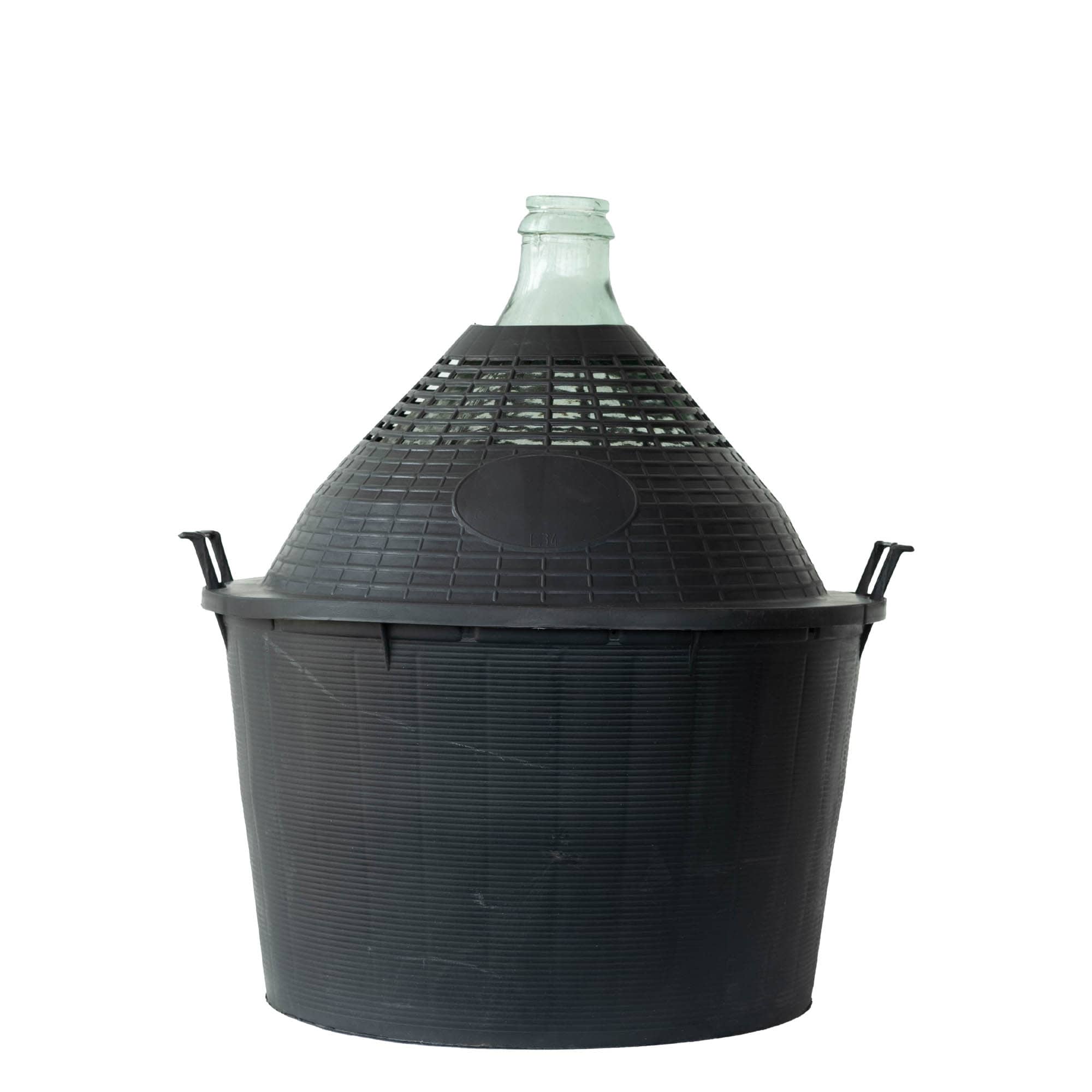 Dame-jeanne 34 l à col étroit, verre, bouchage: couvercle cloche