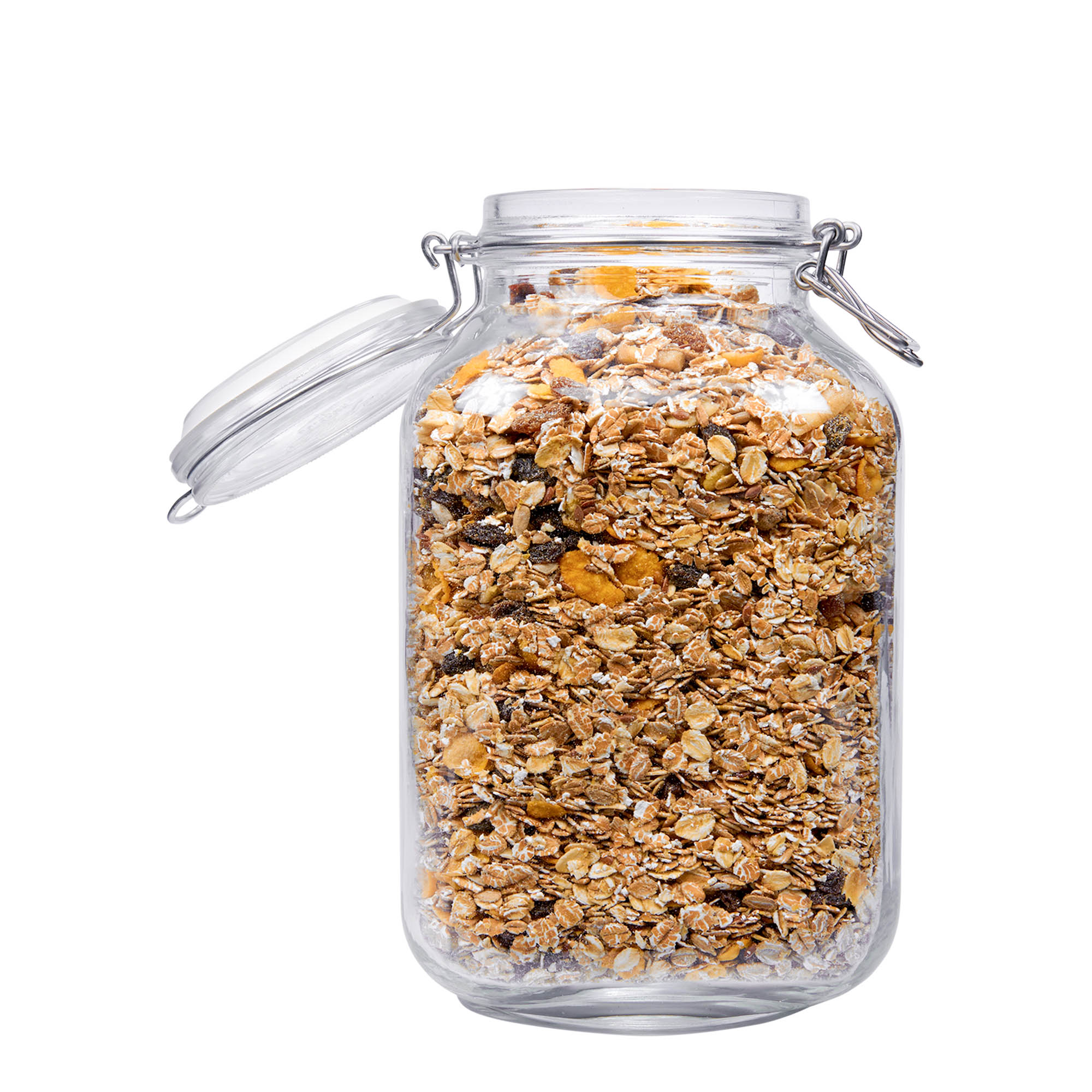 Pot met beugelsluiting 'Fido', 3000 ml, vierkant, monding: beugelsluiting Pot met beugelsluiting 'Fido', 3000 ml, vierkant, monding: beugelsluiting