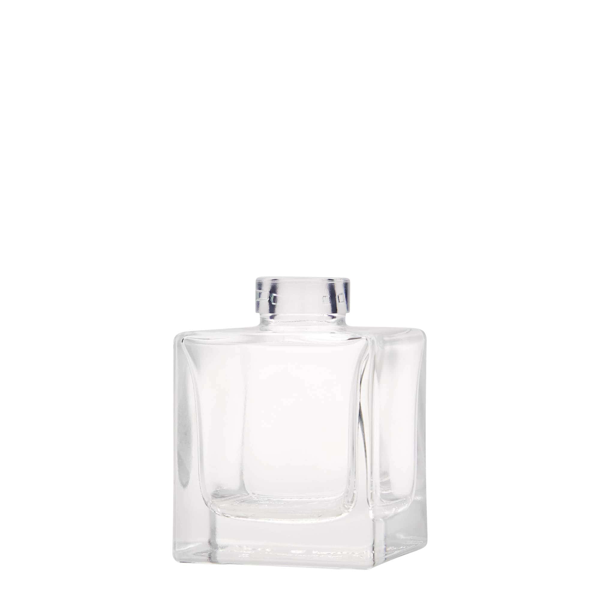 Glazen fles 'Cube', 100 ml, vierkant, monding: kurk Glazen fles 'Cube', 100 ml, vierkant, monding: kurk