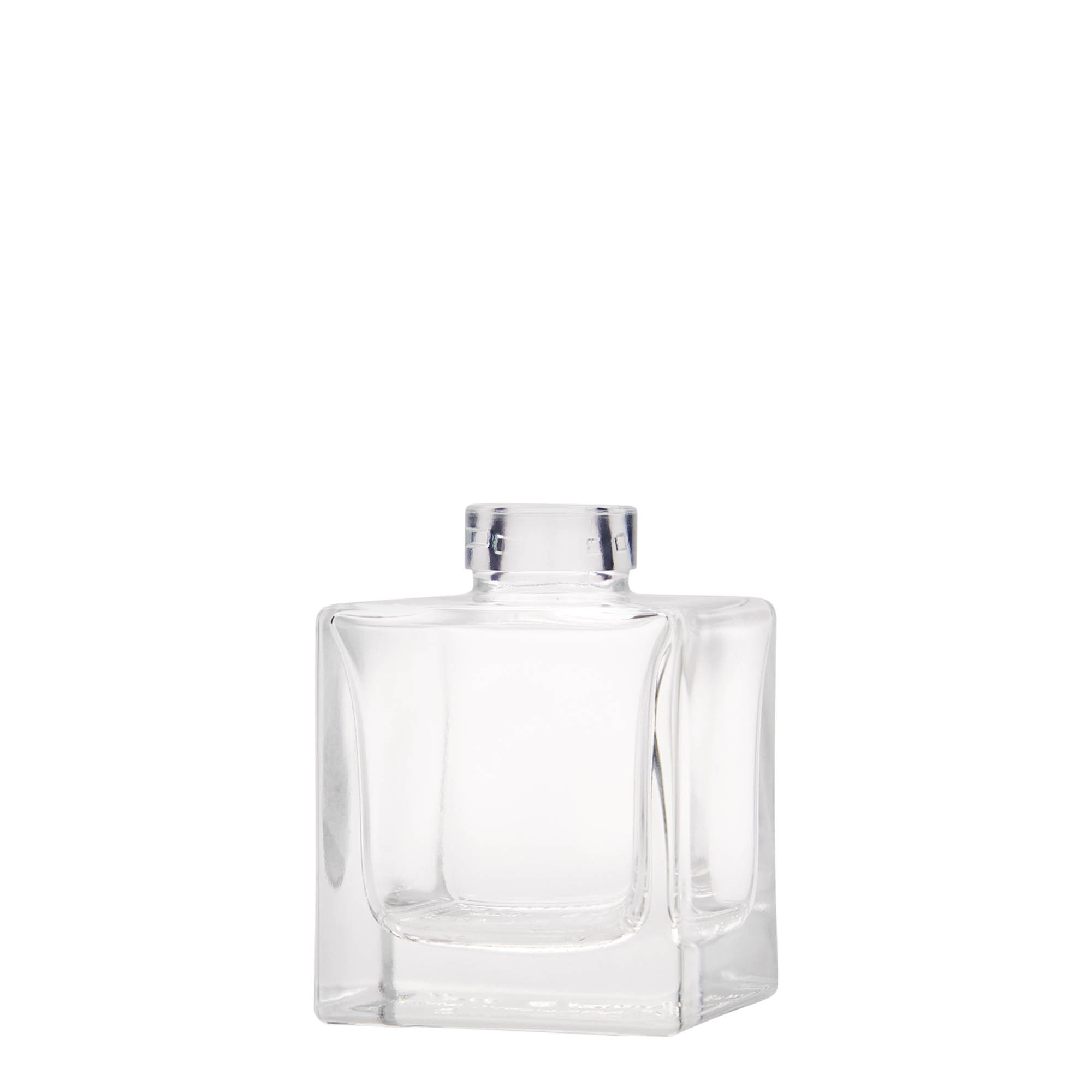 Bouteille en verre 100 ml 'Cube', carrée, bouchage: bouchon Bouteille en verre 100 ml 'Cube', carrée, bouchage: bouchon