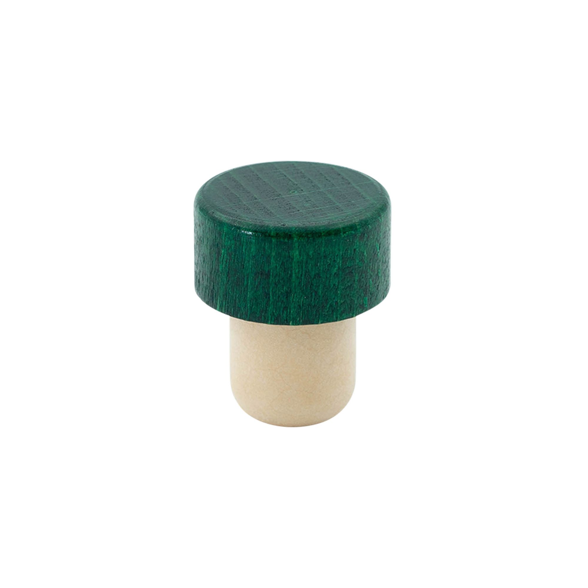 Bouchon à poignée 19 mm, bois/plastique, vert, pour bouchage: bouchon Bouchon à poignée 19 mm, bois/plastique, vert, pour bouchage: bouchon