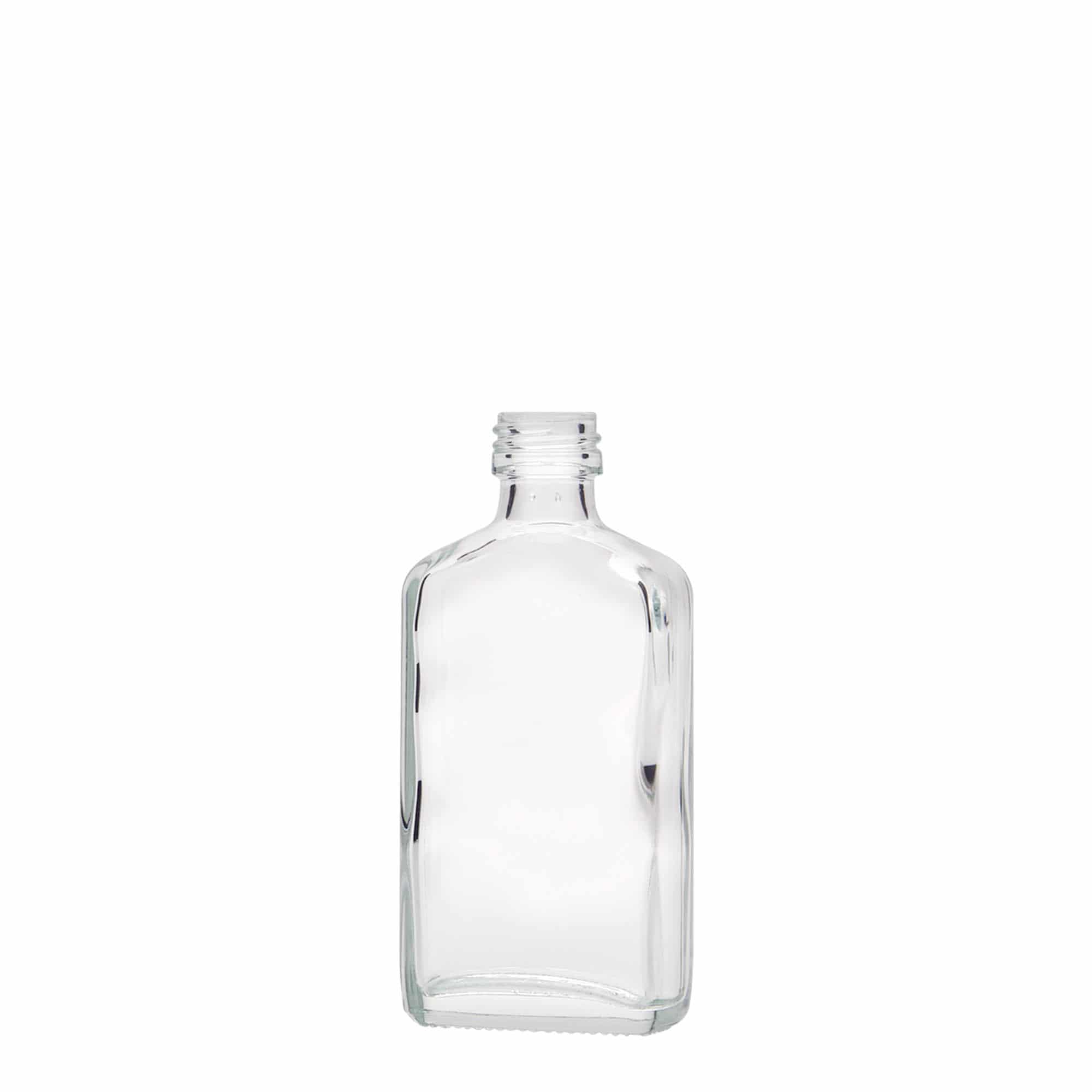 Flasque 50 ml, rectangulaire, verre, bouchage: PP 18 Flasque 50 ml, rectangulaire, verre, bouchage: PP 18
