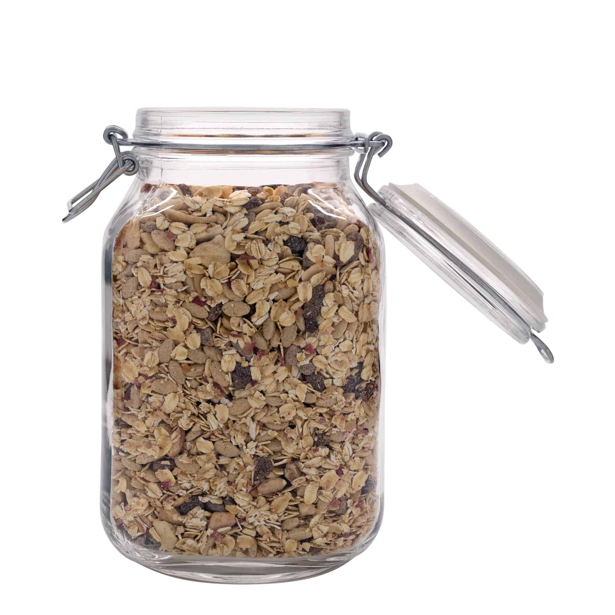Pot met beugelsluiting 'Fido', 2000 ml, vierkant, monding: beugelsluiting Pot met beugelsluiting 'Fido', 2000 ml, vierkant, monding: beugelsluiting