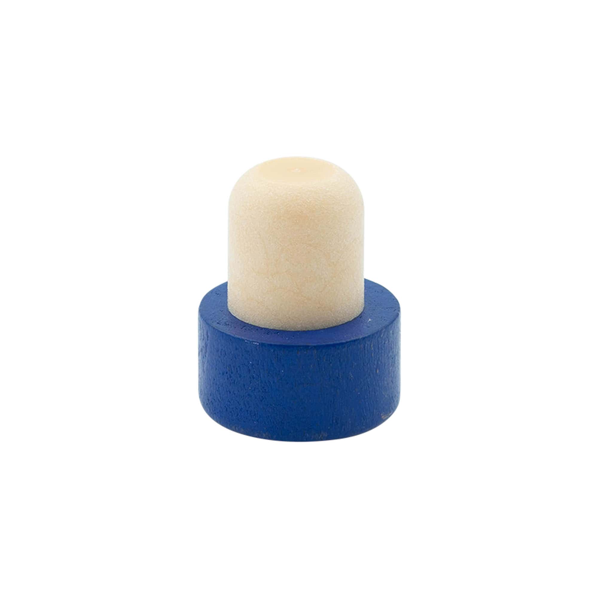 Dopkurk, 19 mm, hout/kunststof, blauw, voor monding: kurk