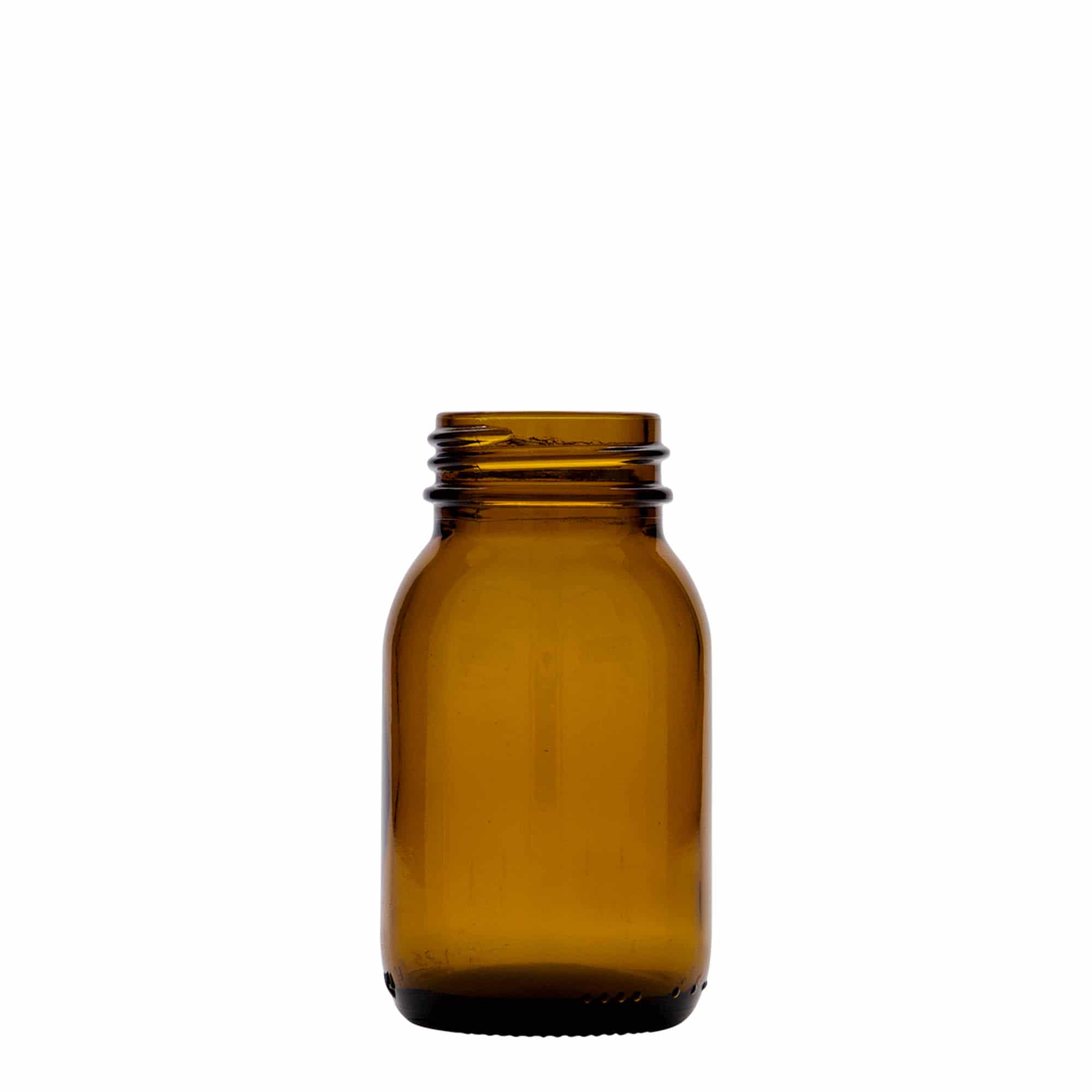 Bocal à col large 125 ml, brun, bouchage: DIN 40