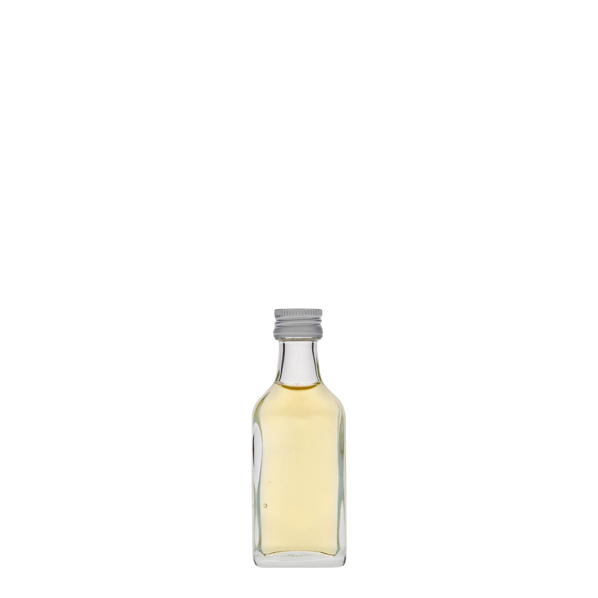 Zakflacon, 20 ml, rechthoekig, glas, monding: PP 18 Zakflacon, 20 ml, rechthoekig, glas, monding: PP 18