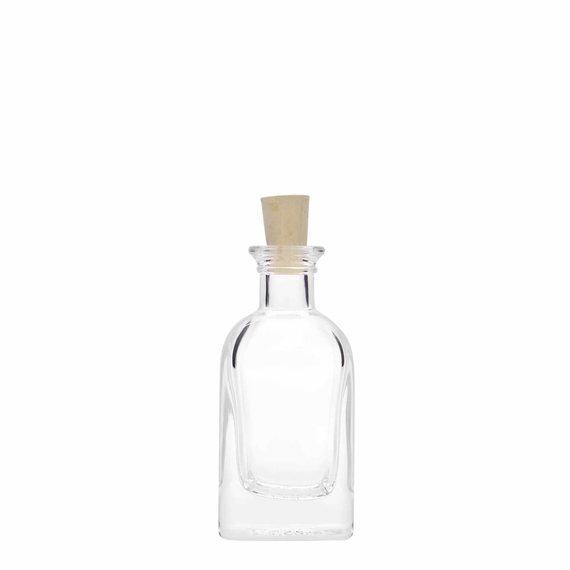Bouteille en verre apothicaire « Carré », carrée 40 ml, bouchage: bouchon