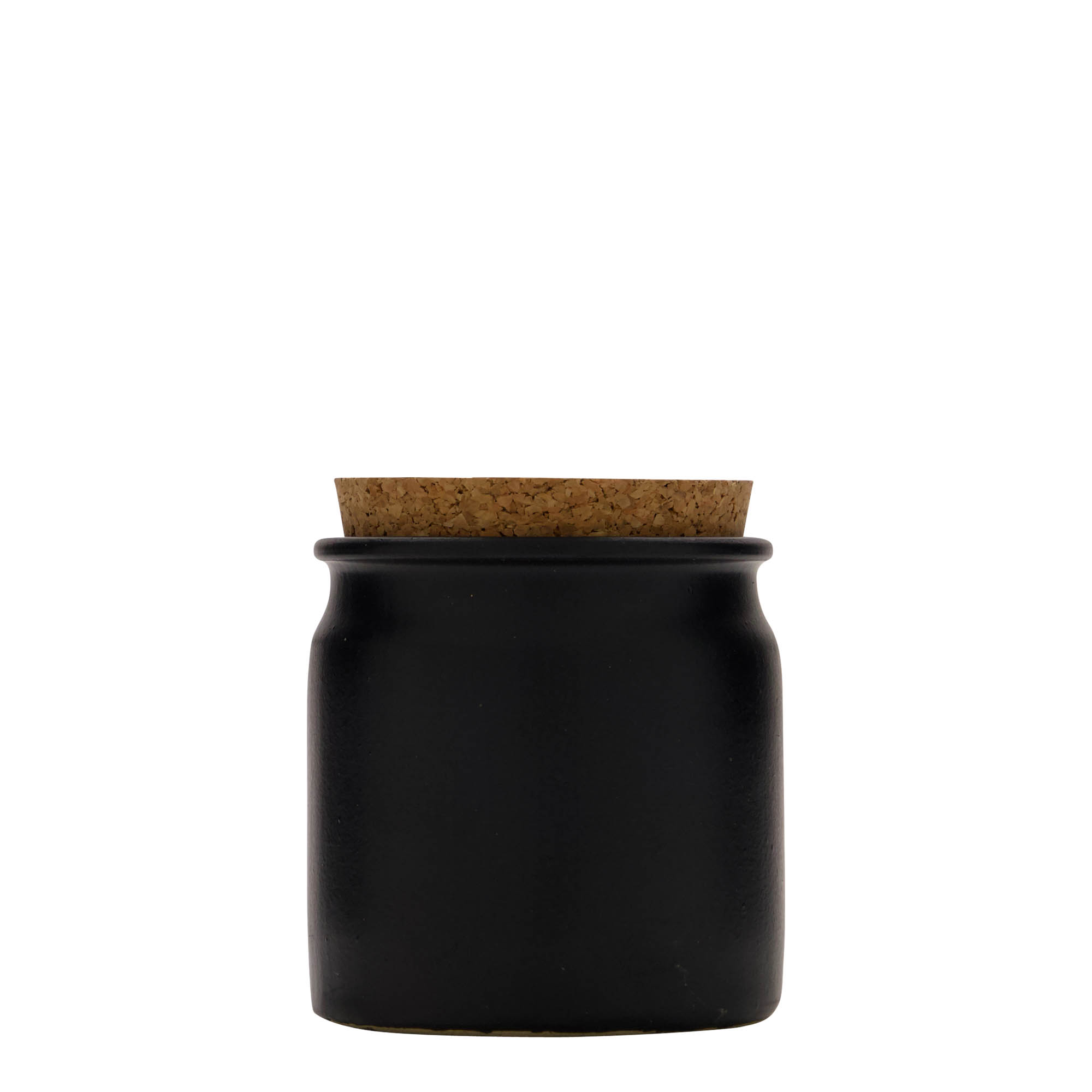 Steengoed pot, 160 ml, keramiek, zwart, monding: kurk Steengoed pot, 160 ml, keramiek, zwart, monding: kurk