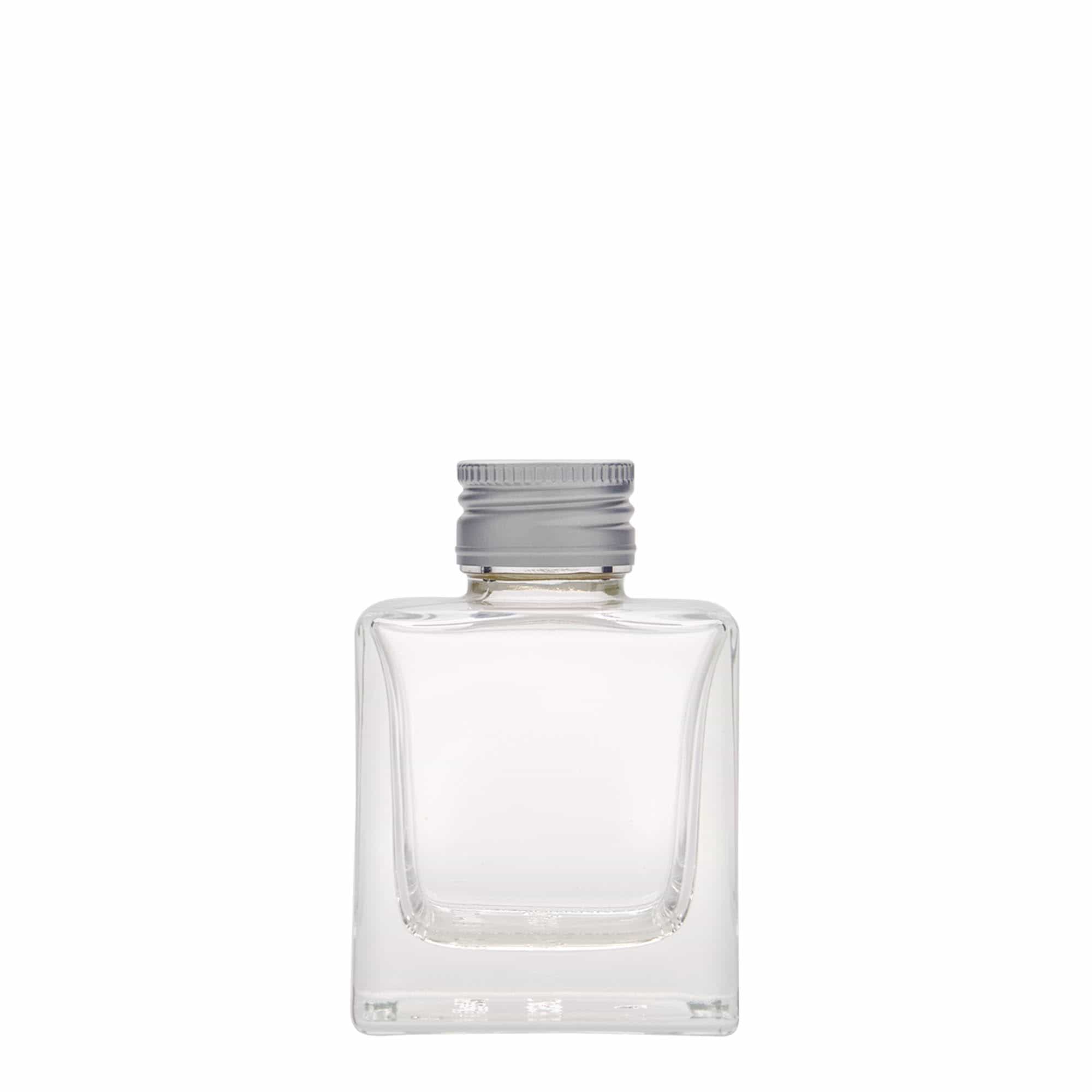 Bouteille en verre 100 ml 'Cube', carrée, bouchage: PP 28