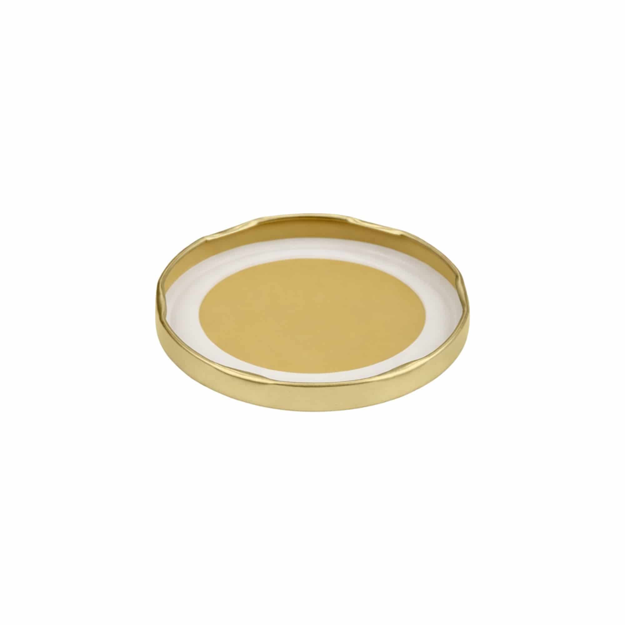 Couvercle Twist-Off, fer blanc, stérilisable, doré, pour bouchage: TO 82