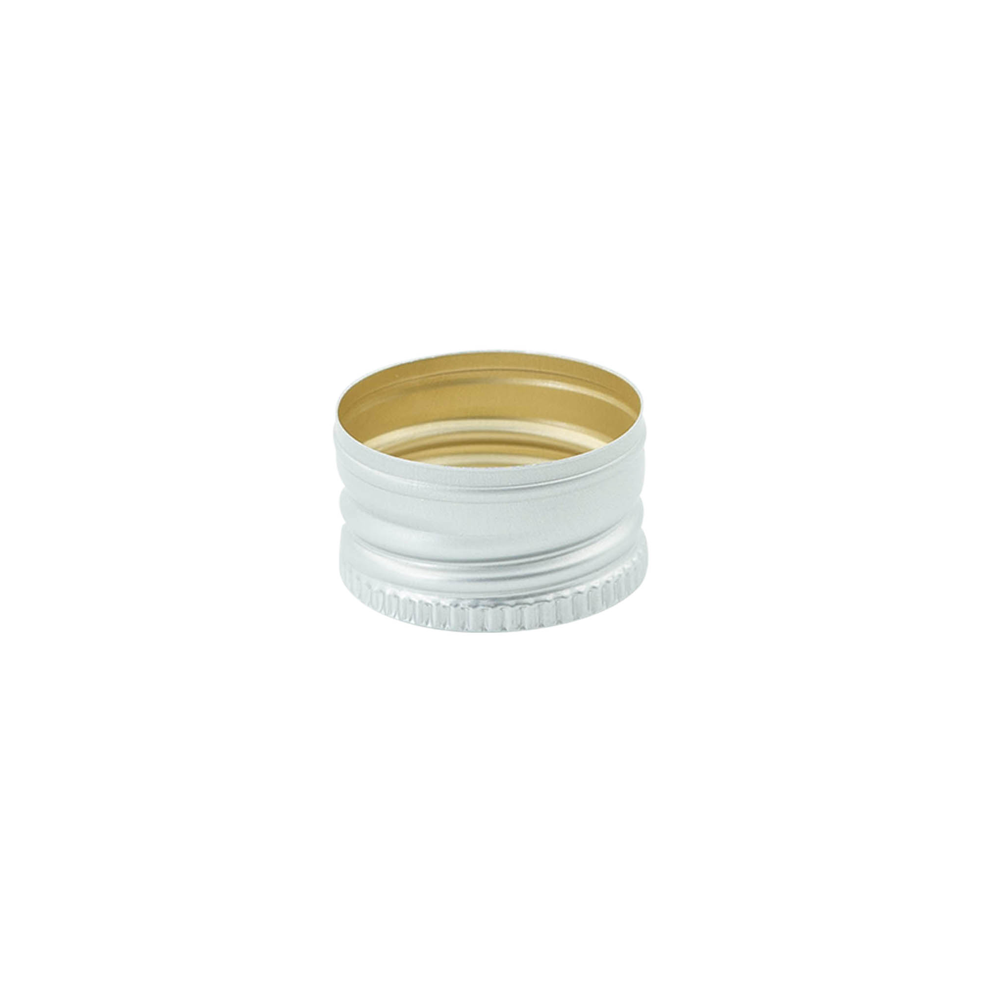Schroefsluiting, metaal, zilver, voor monding: PP 28 Schroefsluiting, metaal, zilver, voor monding: PP 28