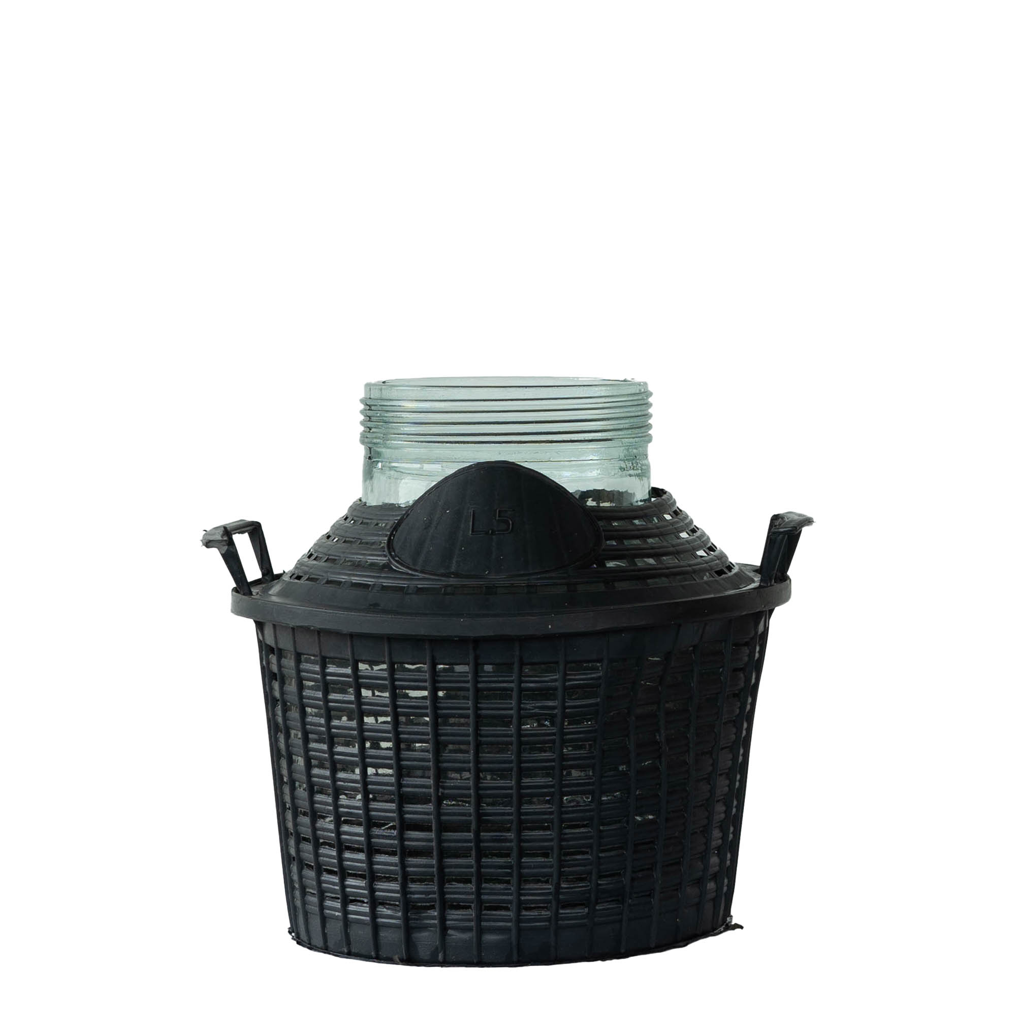 Dame-jeanne 5 l à col large, verre, bouchage: Bougage à vis Dame-jeanne 5 l à col large, verre, bouchage: Bougage à vis