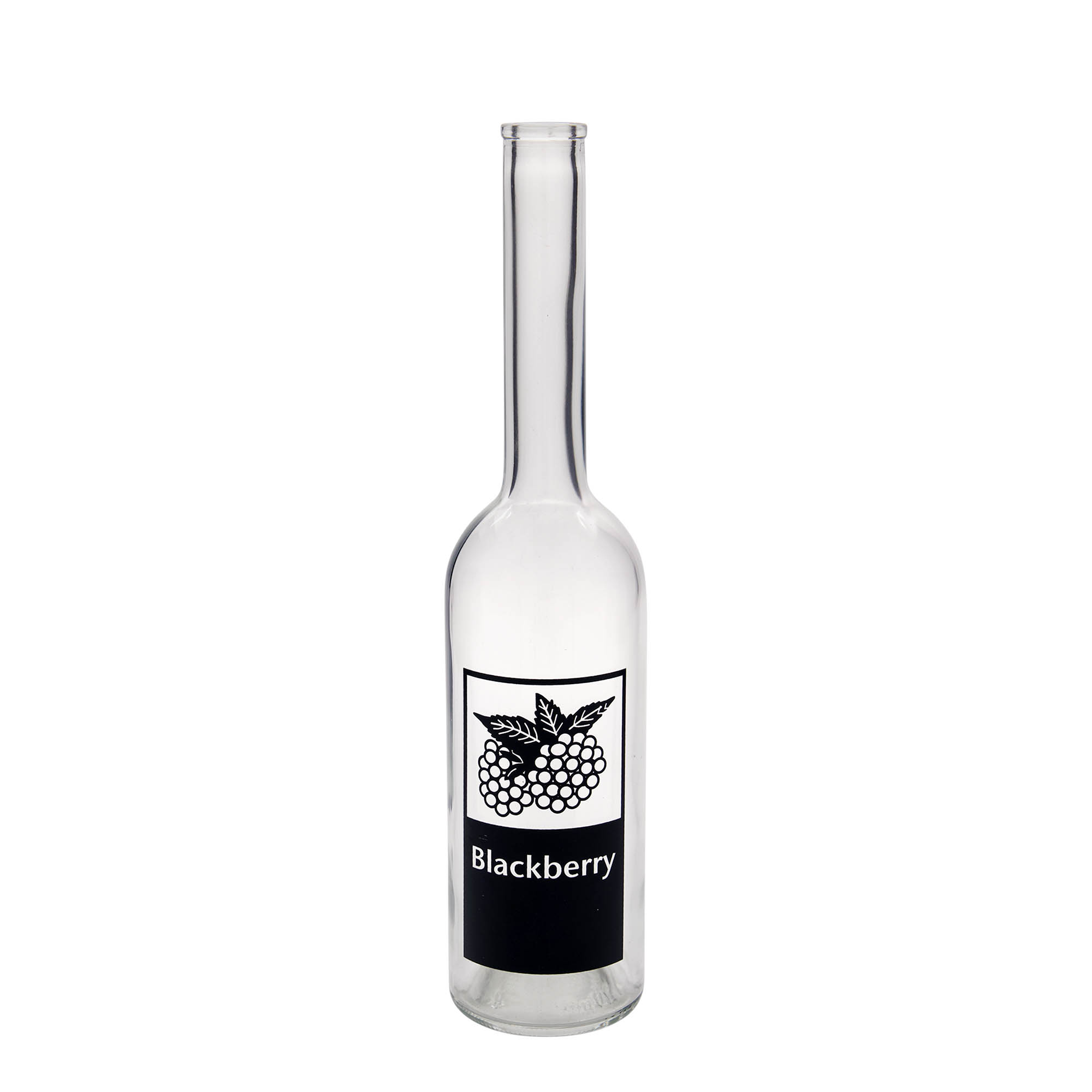 Bouteille en verre 500 ml 'Opera', motif : Blackberry, bouchage: bouchon Bouteille en verre 500 ml 'Opera', motif : Blackberry, bouchage: bouchon