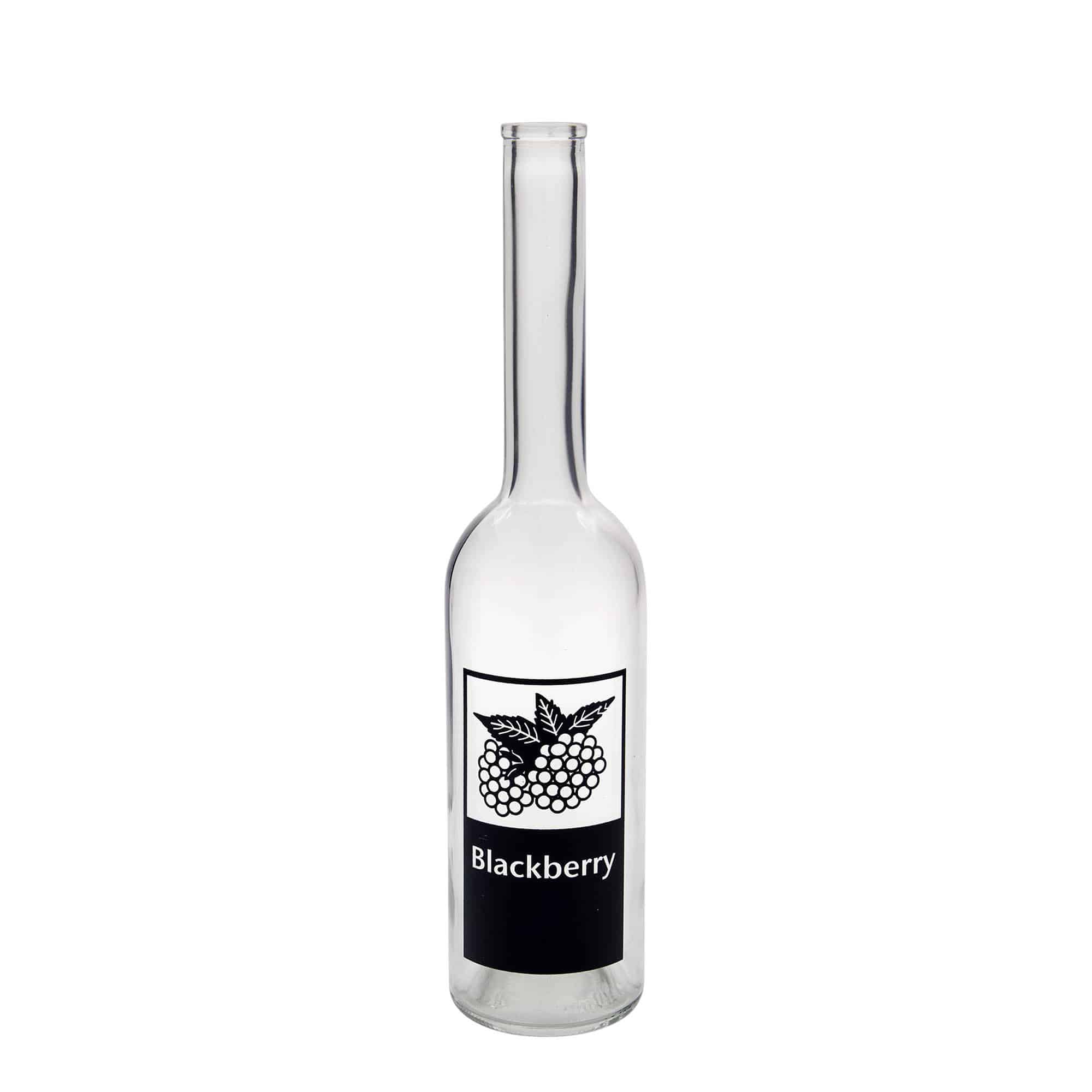 Glazen fles 'Opera', 500 ml, motief: Blackberry, monding: kurk