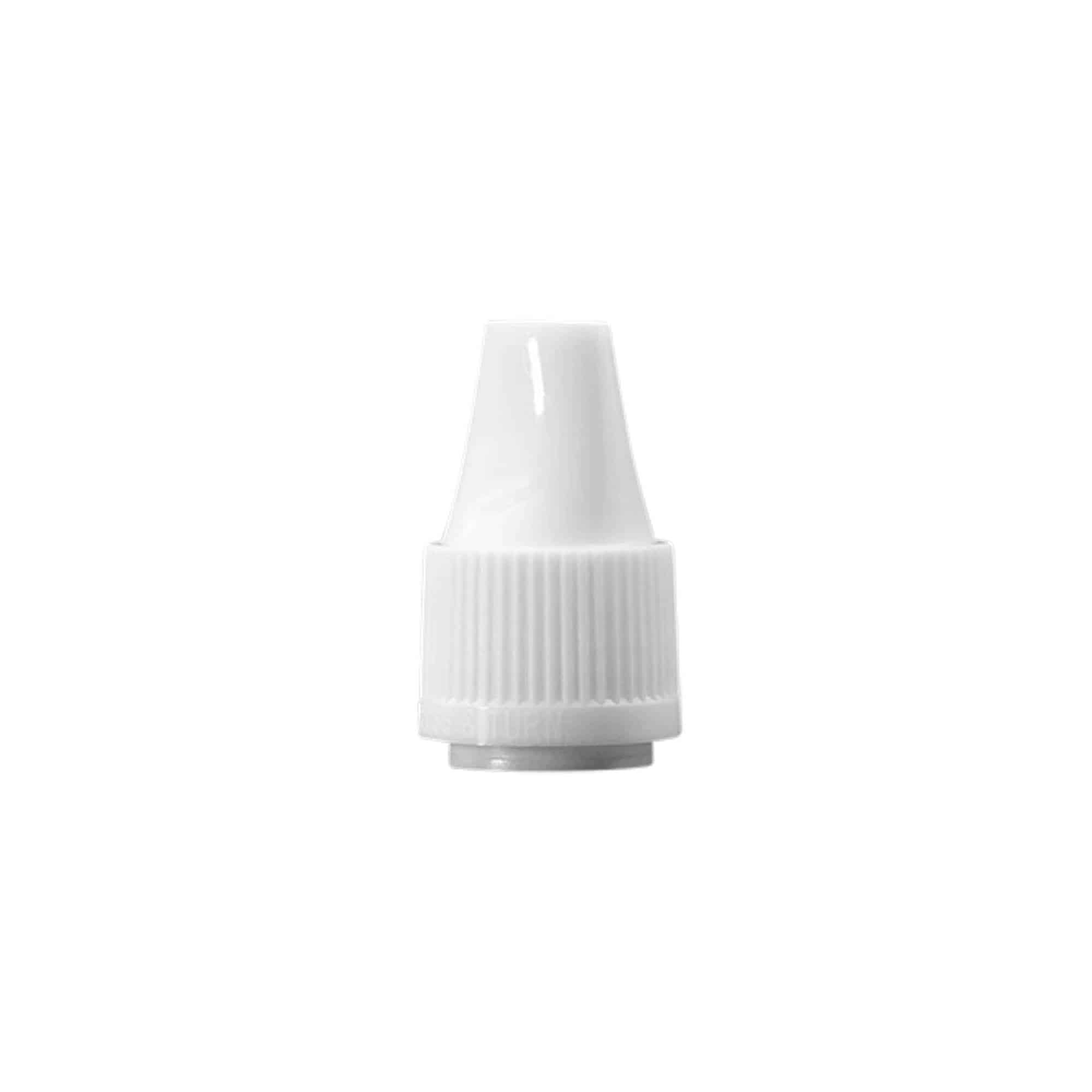 Schroefsluiting met kwaliteitsborging en kinderbeveiliging voor 'E-Liquid', PP-kunststof, wit Schroefsluiting met kwaliteitsborging en kinderbeveiliging voor 'E-Liquid', PP-kunststof, wit