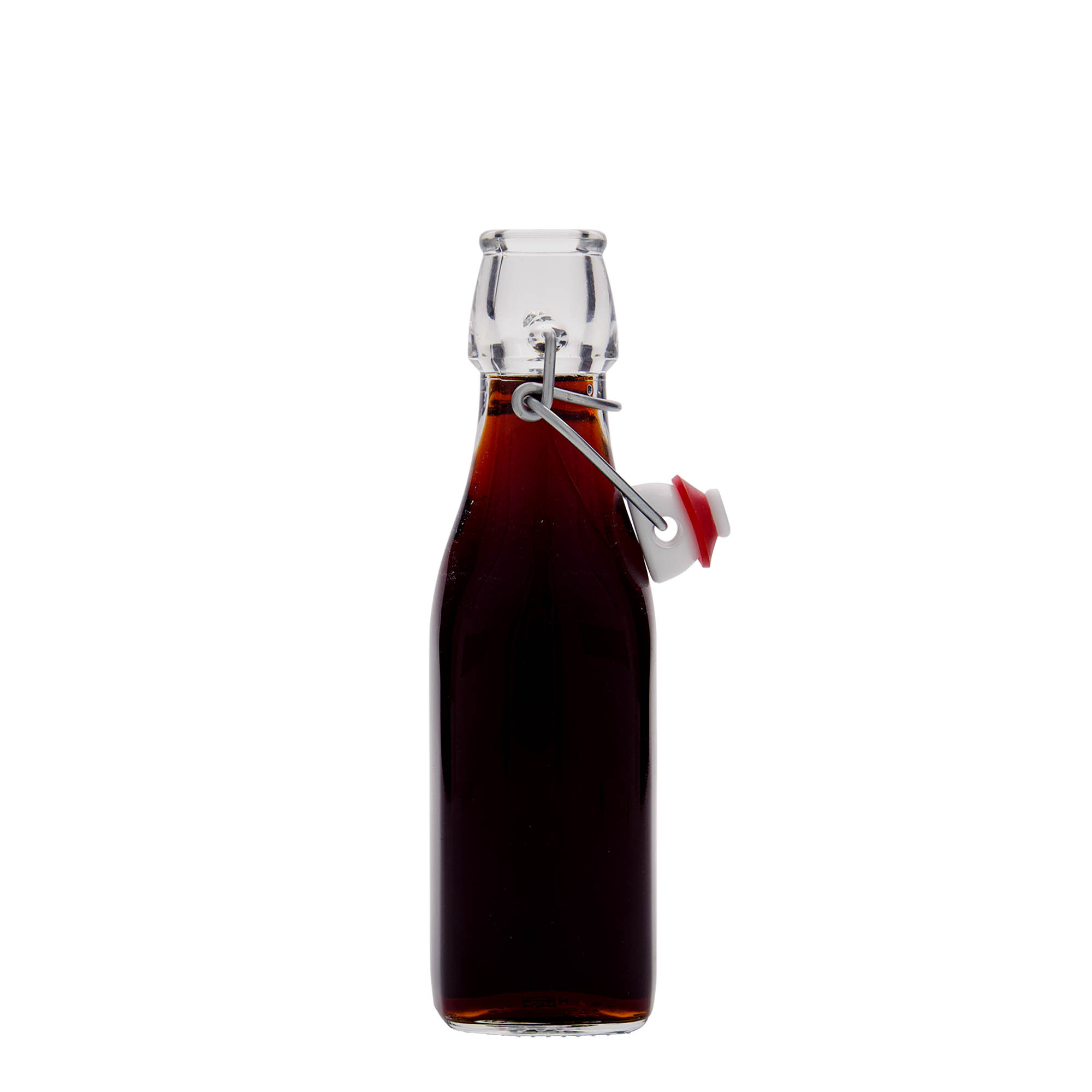 Bouteille en verre 250 ml 'Swing', carrée, bouchage: bouchon mécanique Bouteille en verre 250 ml 'Swing', carrée, bouchage: bouchon mécanique