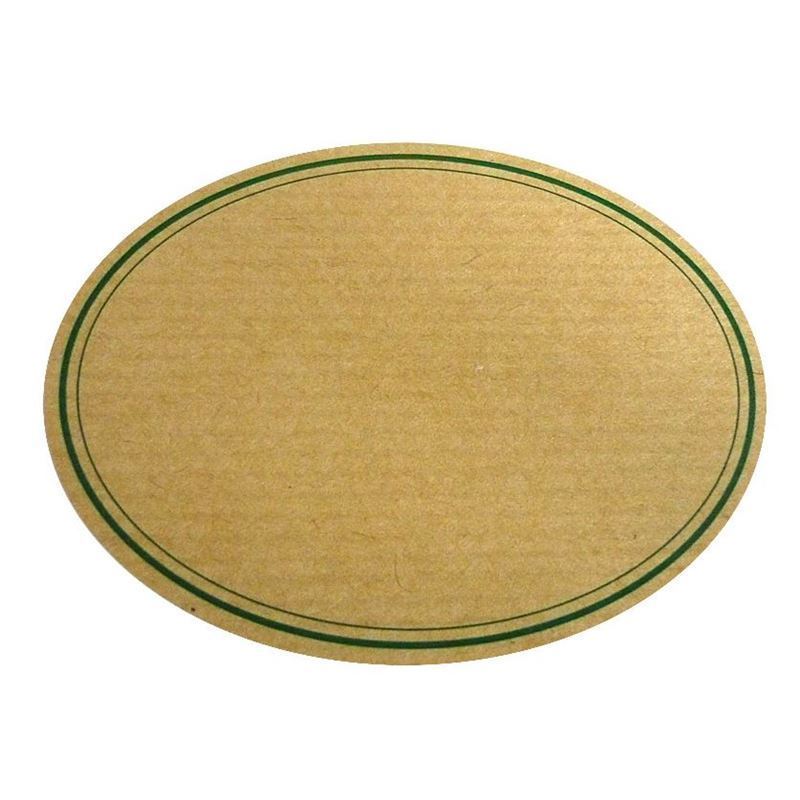 Étiquette nature, ovale, papier, vert-brun Étiquette nature, ovale, papier, vert-brun