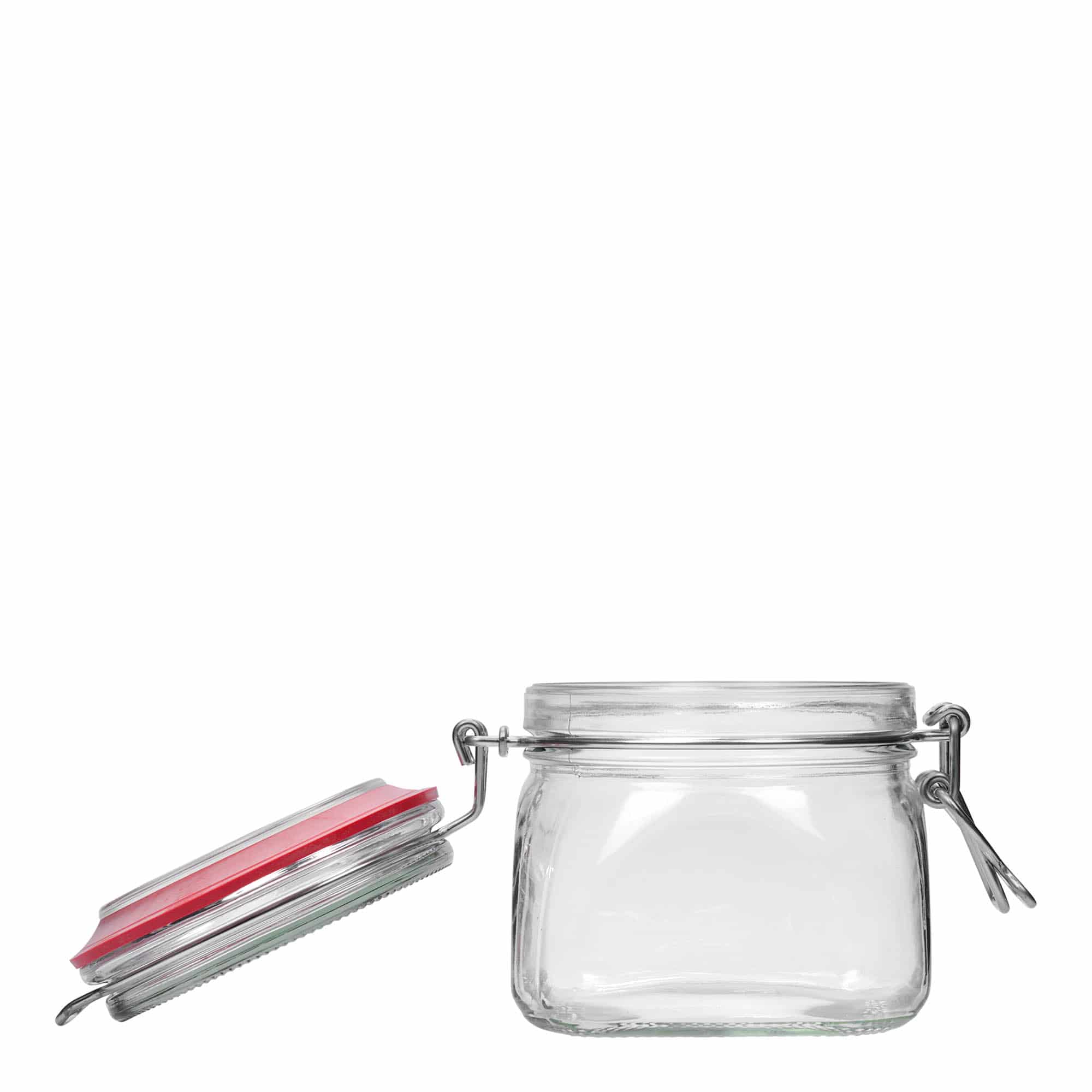 Bocal à fermeture mécanique 550 ml, carré, bouchage: bouchon mécanique