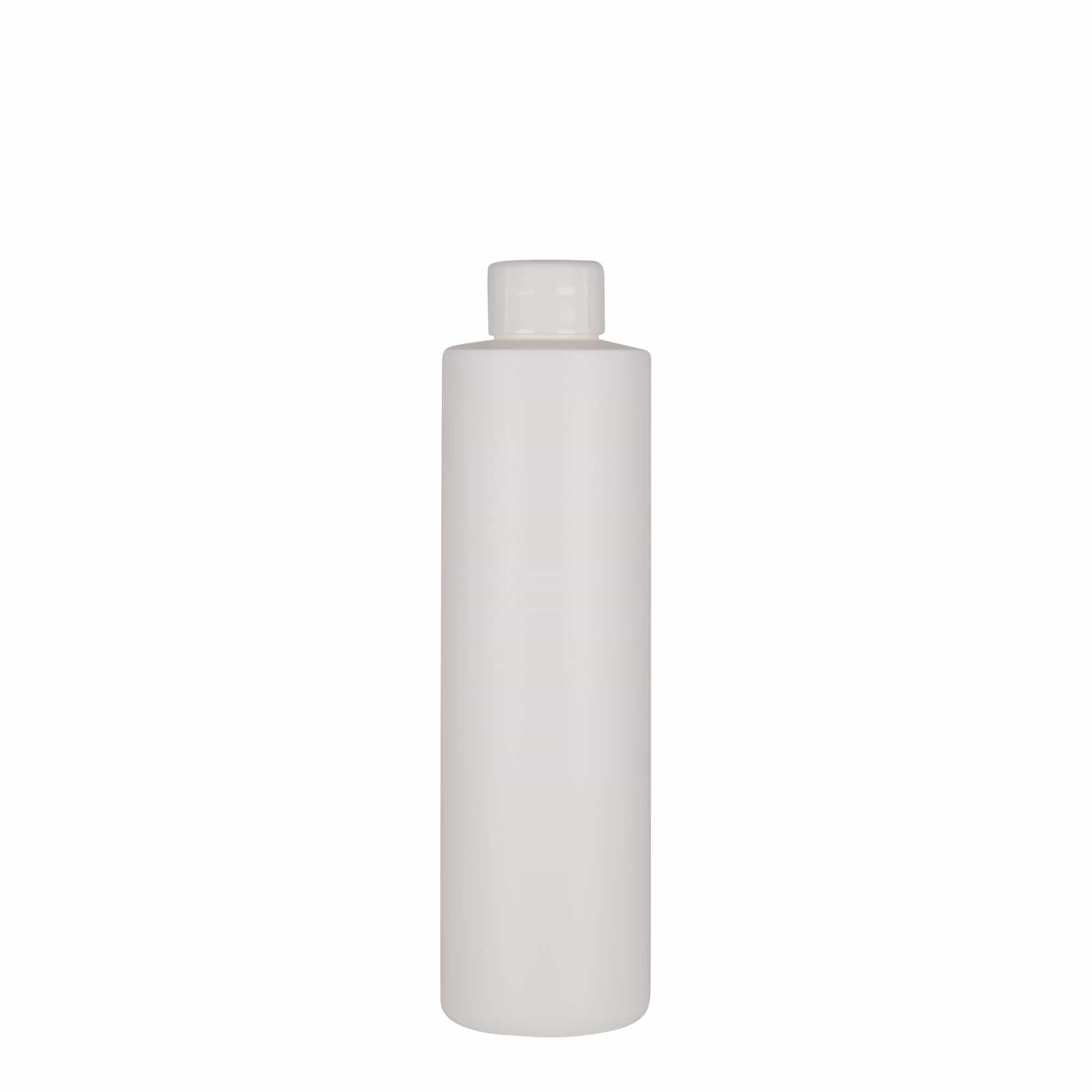 Plastic fles 'Pipe', 250 ml, Green HDPE, wit, monding: 24/410