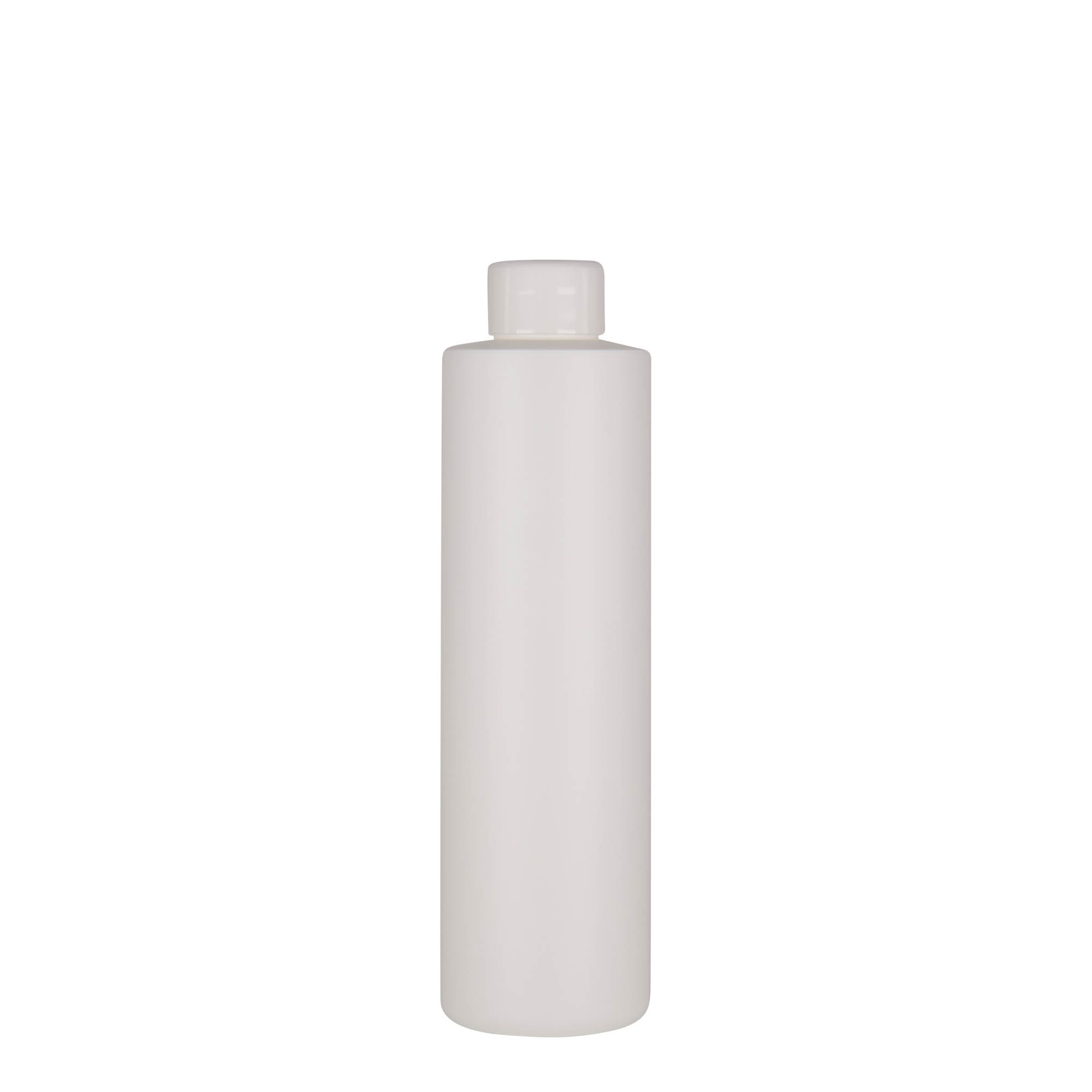 Plastic fles 'Pipe', 250 ml, Green HDPE, wit, monding: 24/410 Plastic fles 'Pipe', 250 ml, Green HDPE, wit, monding: 24/410