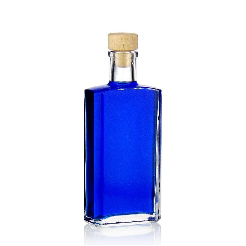 Glazen fles 'Shiny', 200 ml, rechthoekig, monding: kurk Glazen fles 'Shiny', 200 ml, rechthoekig, monding: kurk