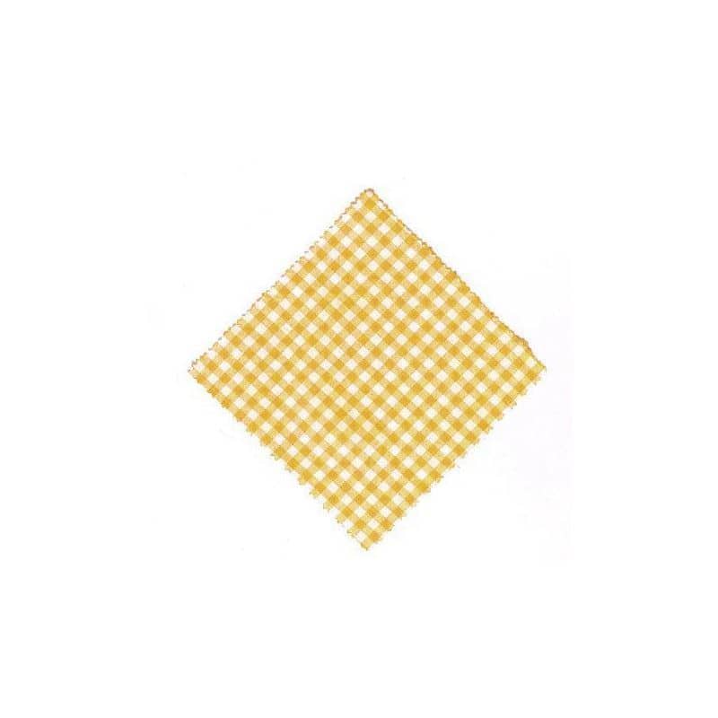 Stoffen lapje voor potten, geruit, 12x12, vierkant, textiel, geel, monding: TO38-TO53