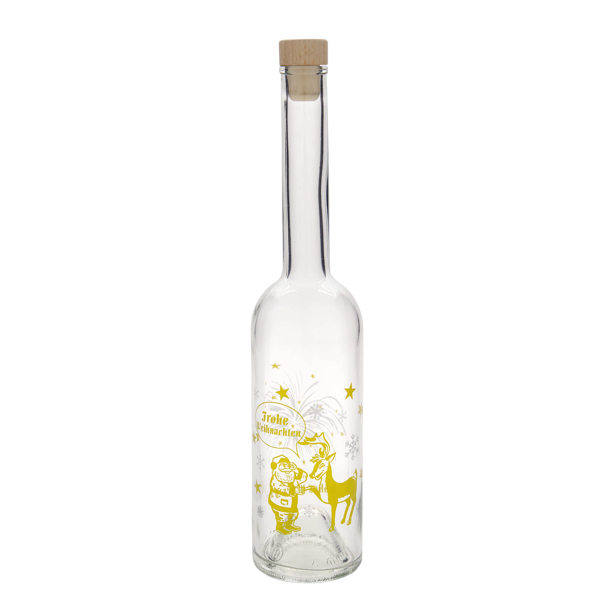 Glazen fles 'Opera', 500 ml, motief: Vuurwerk, monding: kurk Glazen fles 'Opera', 500 ml, motief: Vuurwerk, monding: kurk
