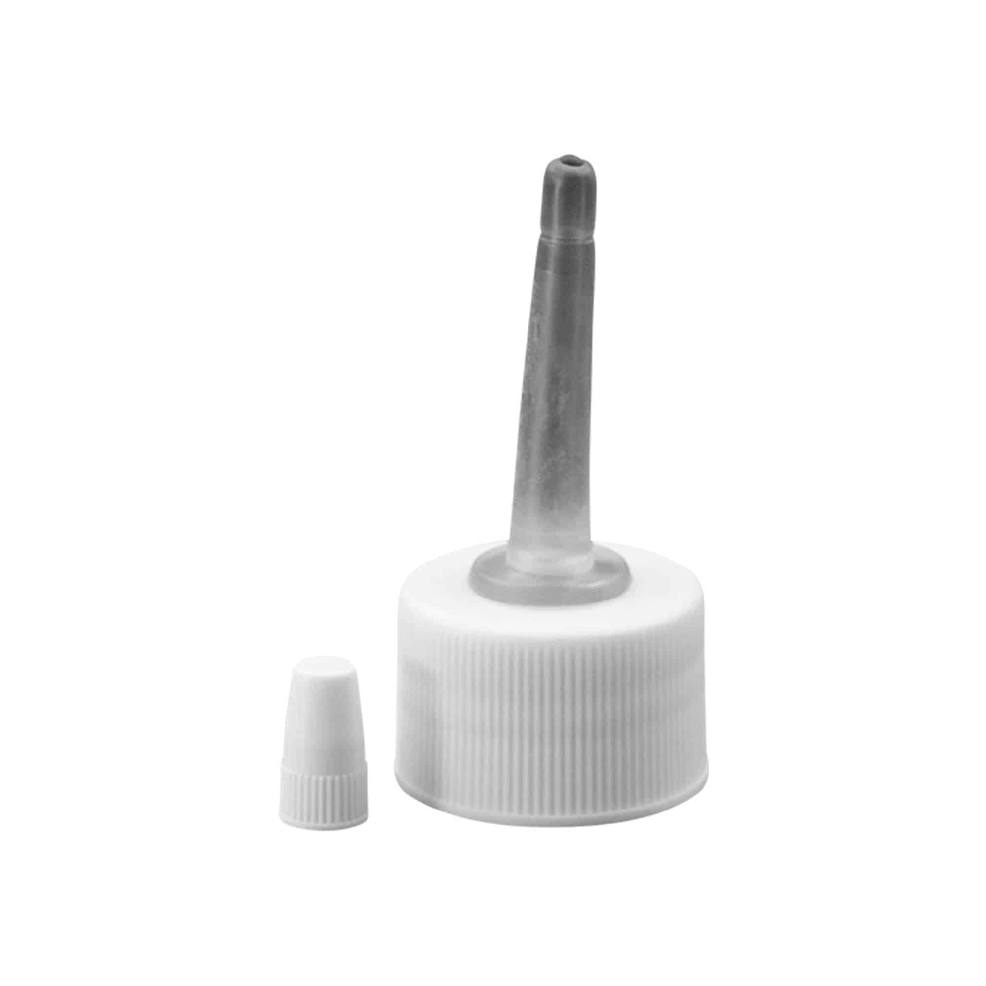 Bougage à vis avec applicateur, plastique PP, blanc, pour bouchage: 24/410 Bougage à vis avec applicateur, plastique PP, blanc, pour bouchage: 24/410