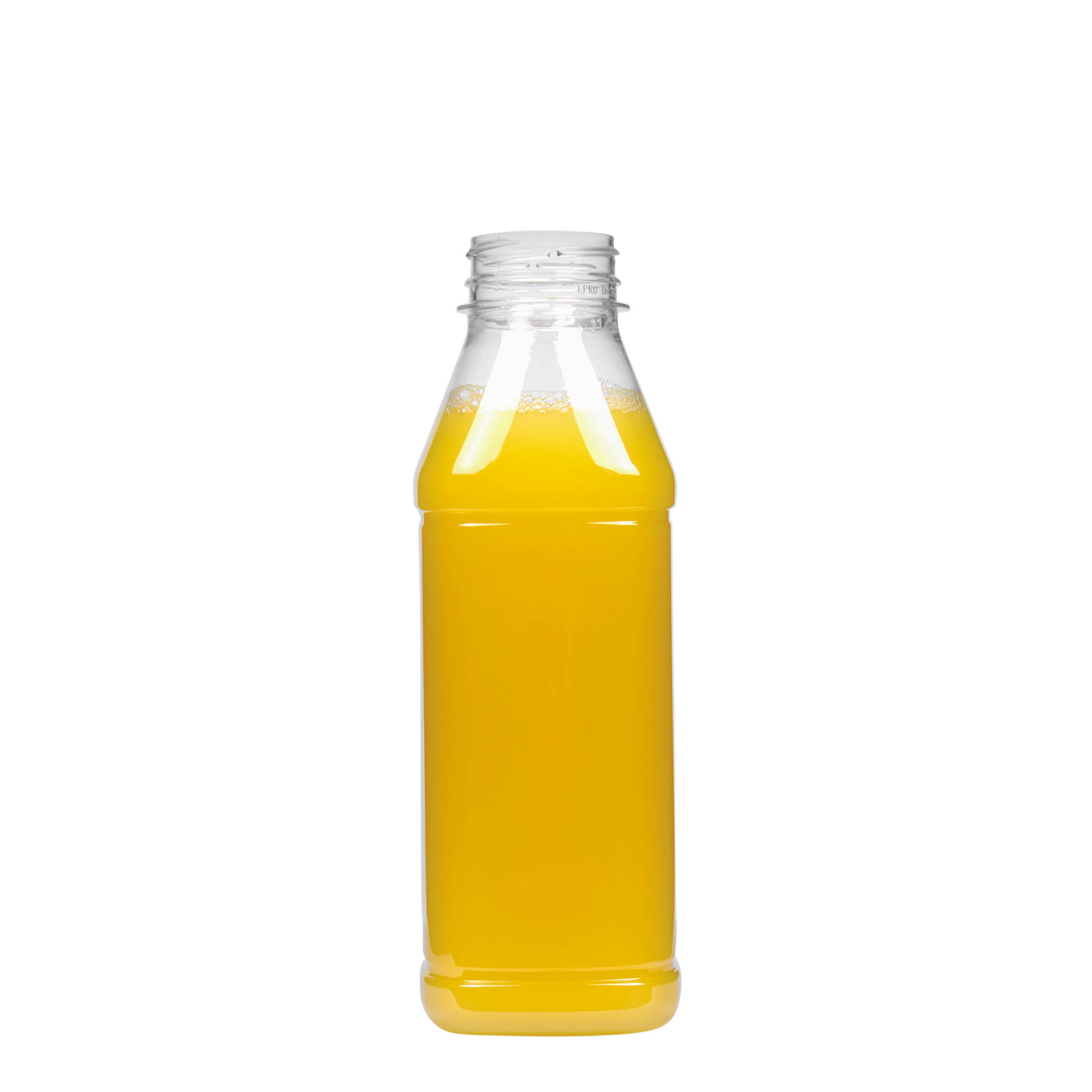 Bouteille en PET 500 ml 'Milk and Juice Carré', carrée, plastique, bouchage: 38 mm Bouteille en PET 500 ml 'Milk and Juice Carré', carrée, plastique, bouchage: 38 mm