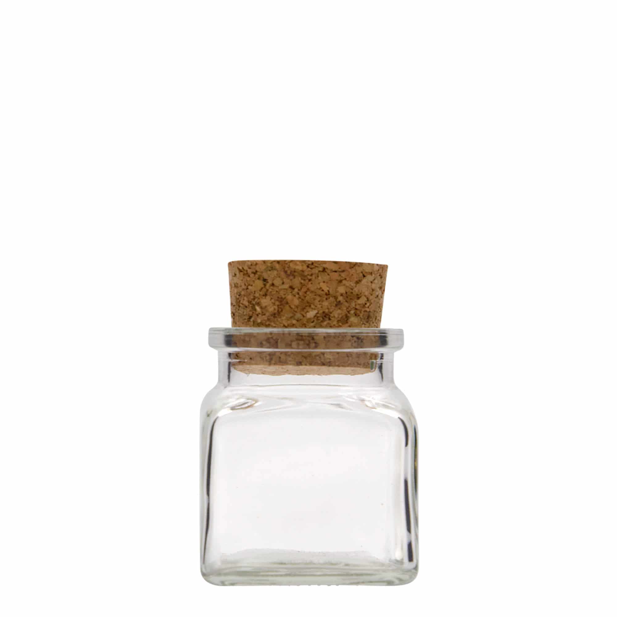 Petit pot carré liège 120 ml, carré, bouchage: bouchon