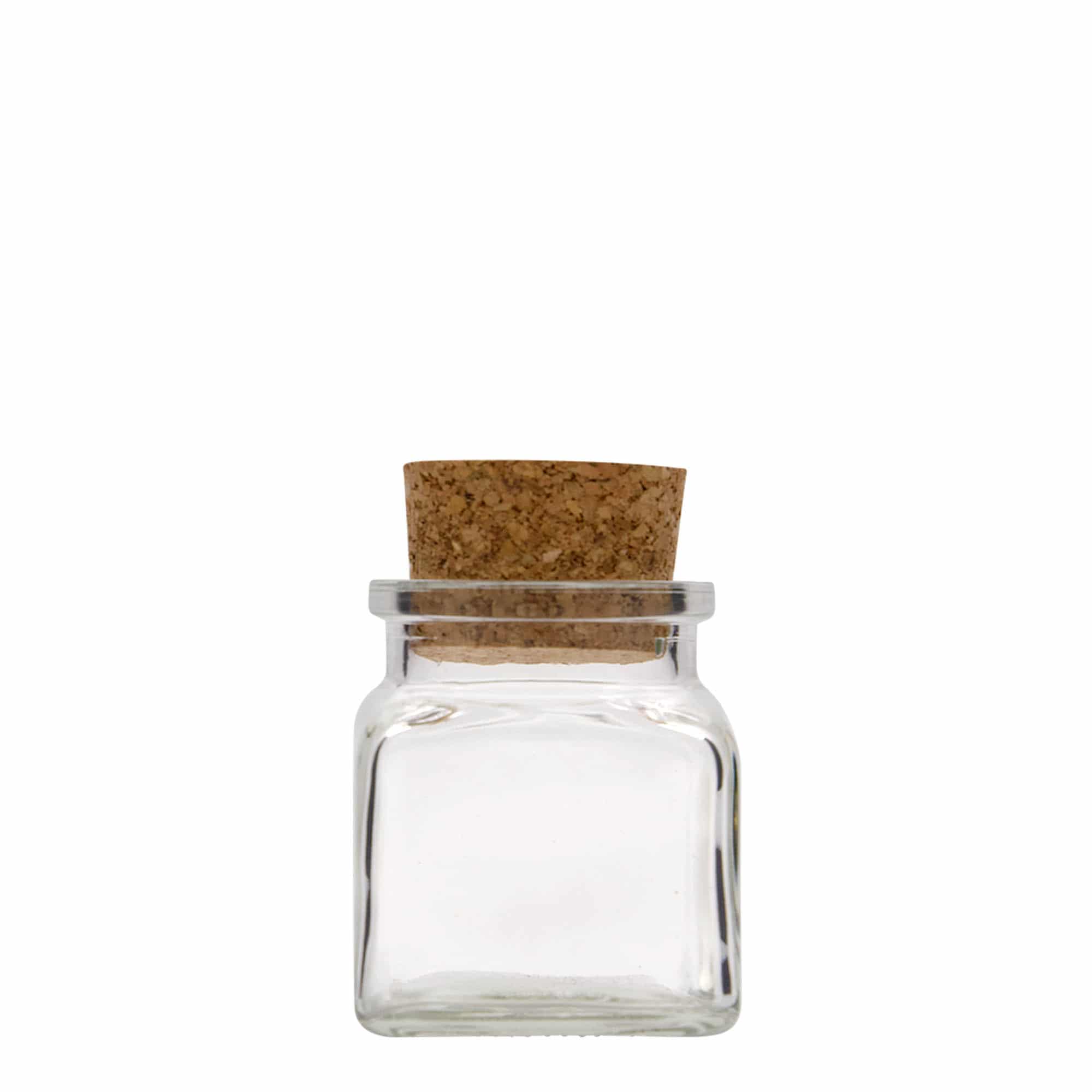 Petit pot carré liège 120 ml, carré, bouchage: bouchon