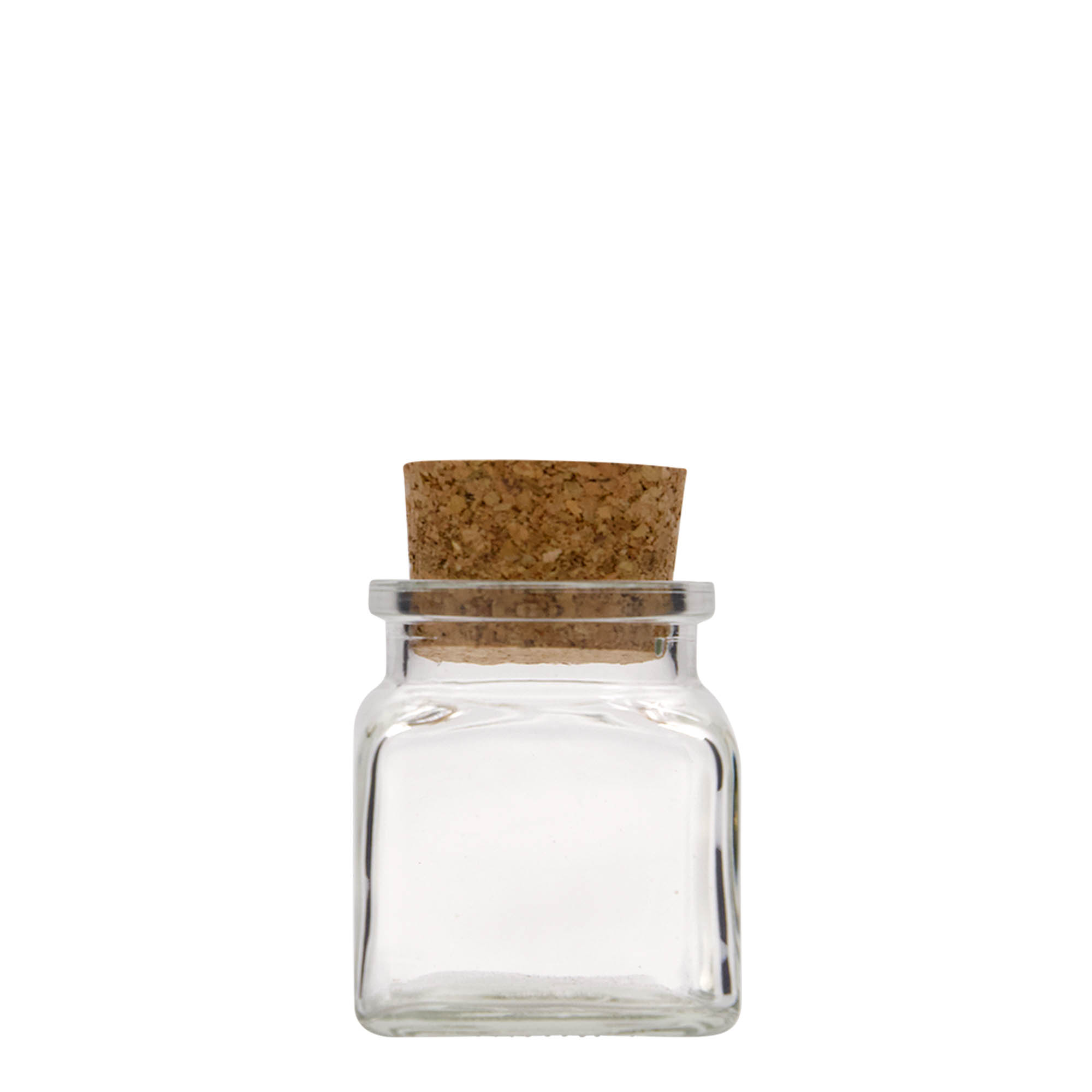 Pot met kurk, 120 ml, vierkant, monding: kurk Pot met kurk, 120 ml, vierkant, monding: kurk