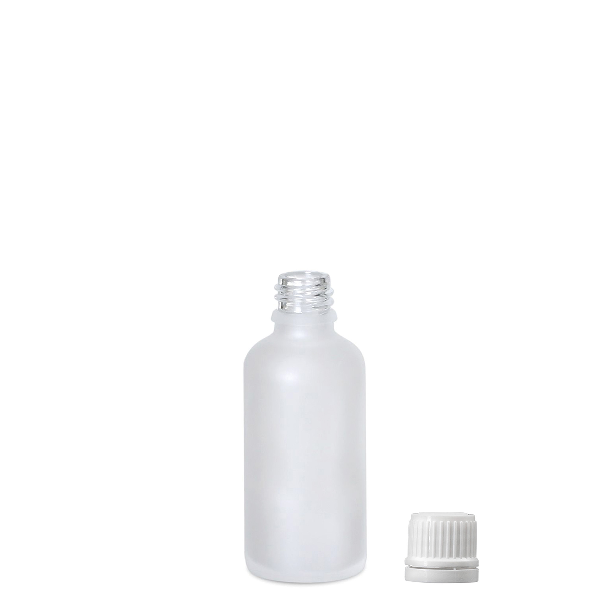 50 ml medicijnfles, glas, bruin mat, opening: DIN 18