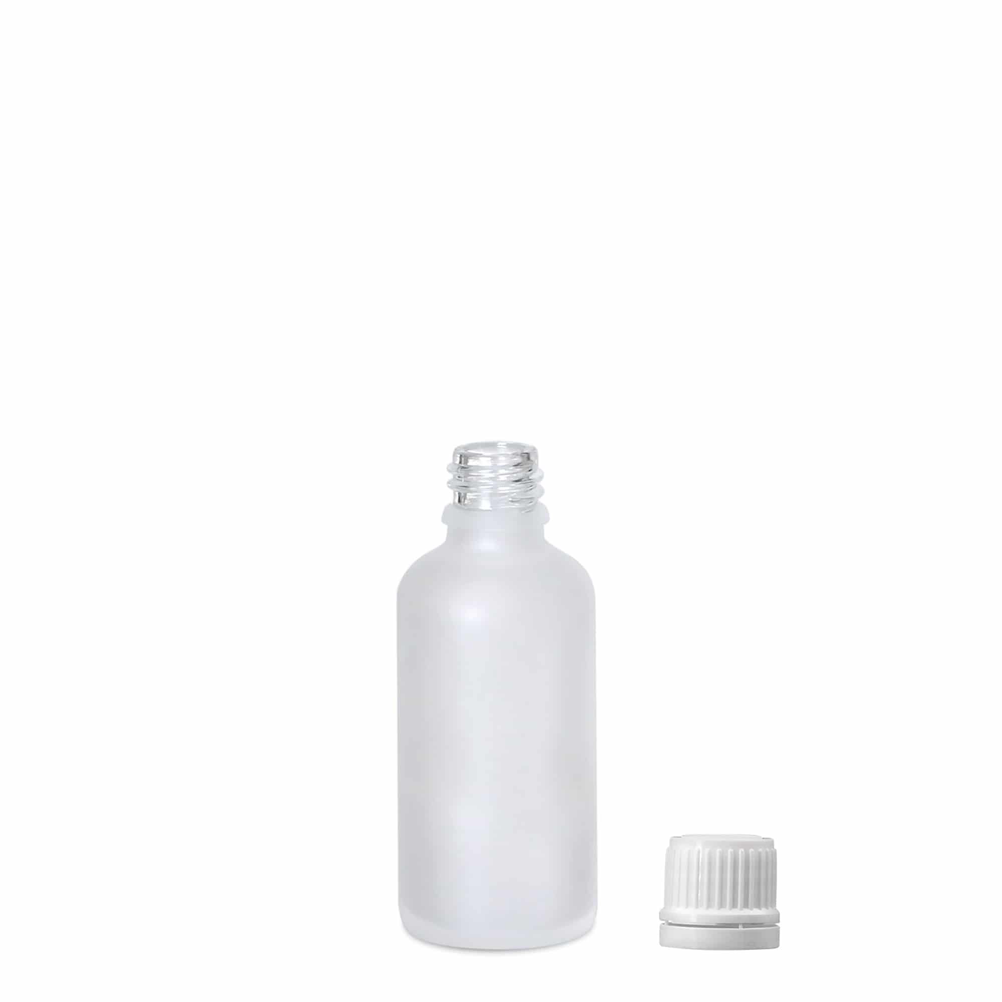 50 ml medicijnfles, glas, bruin mat, opening: DIN 18