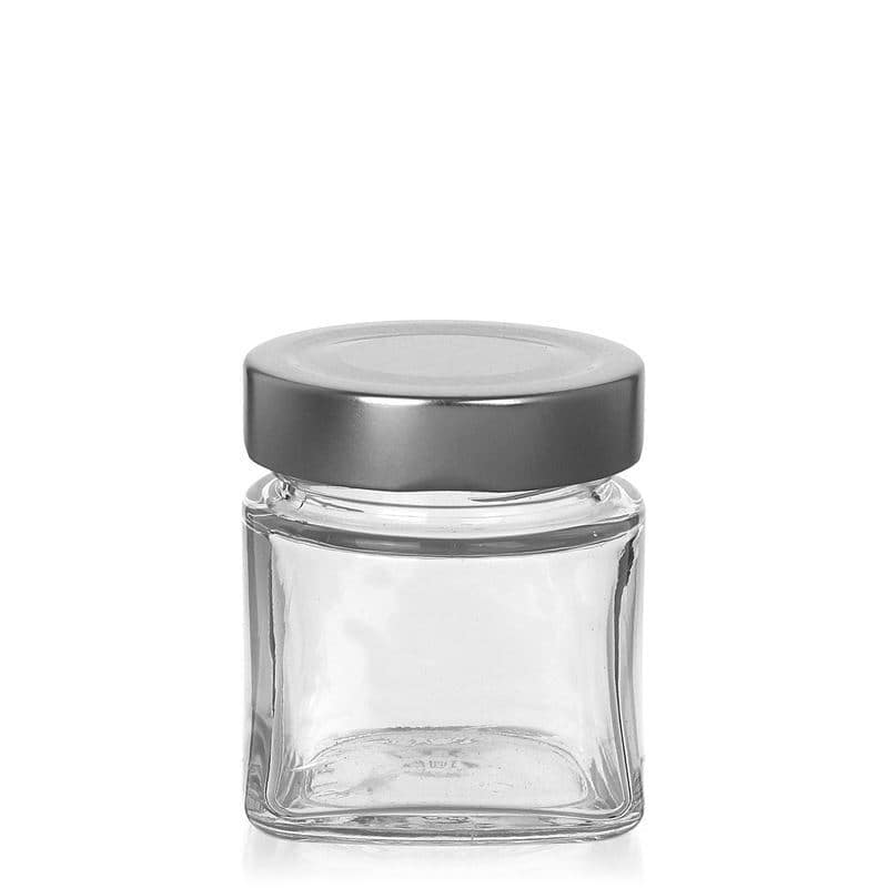 Vierkante pot 'Luxor', 106 ml, monding: deep-twist-off (DTO 58)