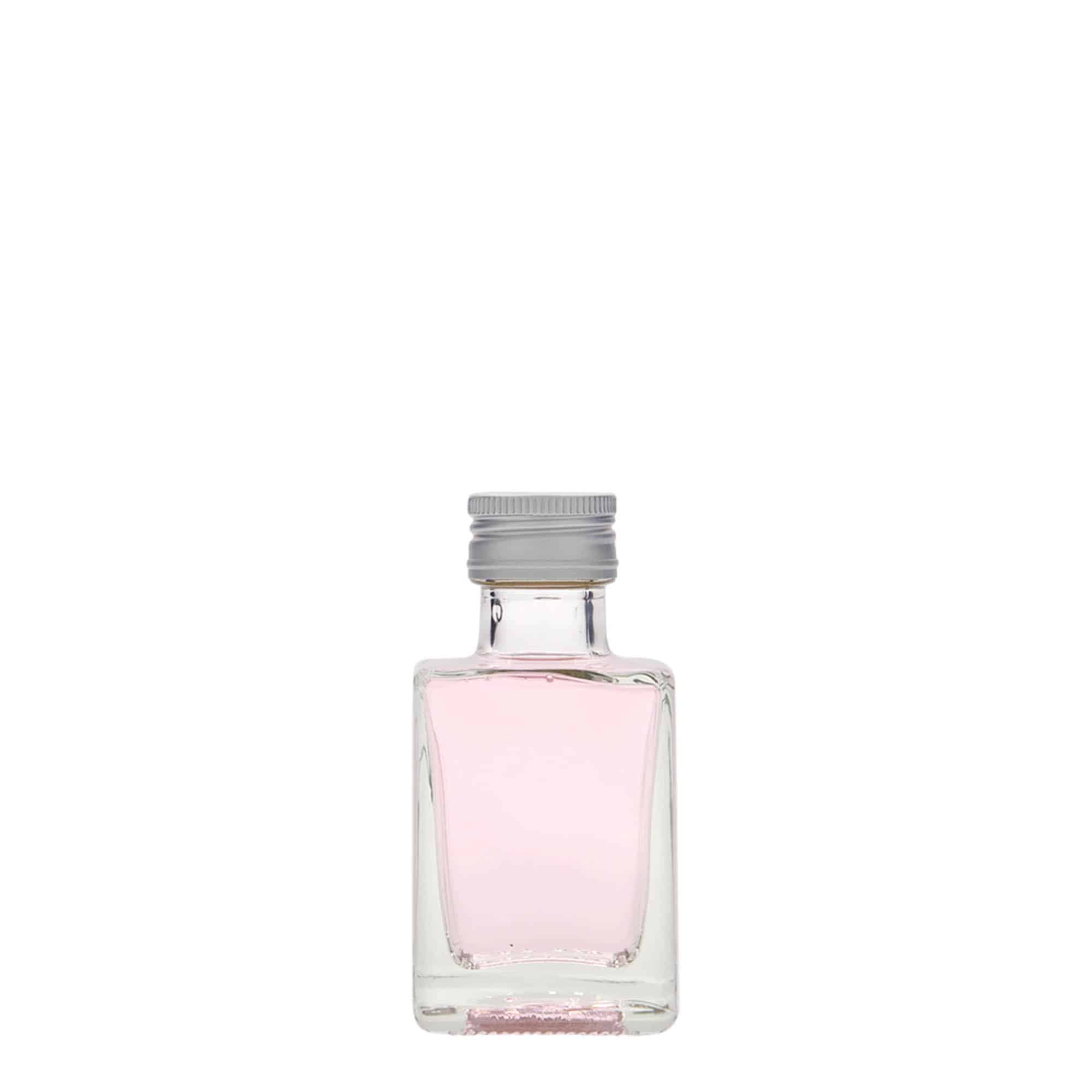 Bouteille en verre 50 ml 'Cube', carrée, bouchage: PP 24