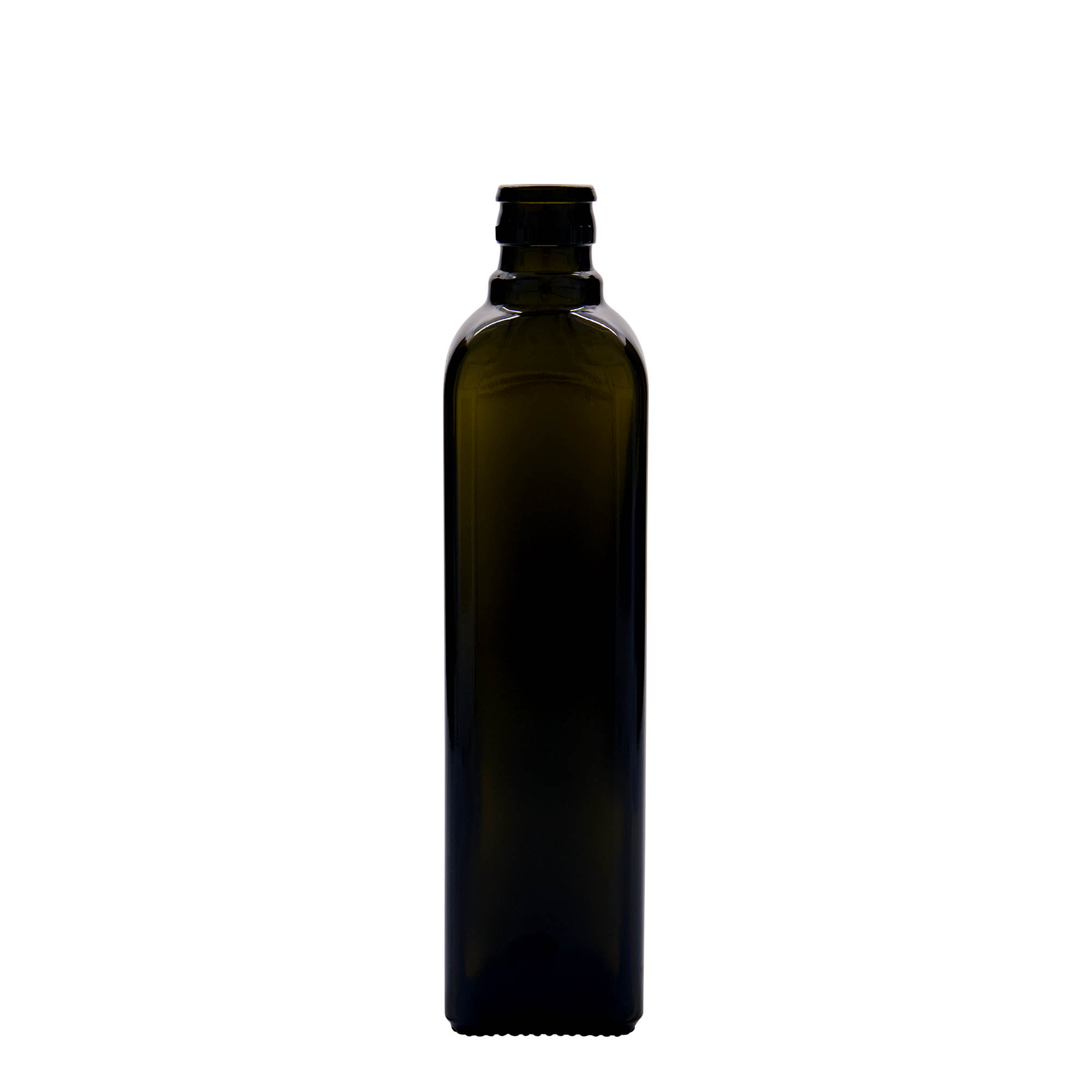 Bouteille de vinaigre / d’huile 500 ml 'Quadra', verre, carrée, vert antique, bouchage: DOP Bouteille de vinaigre / d’huile 500 ml 'Quadra', verre, carrée, vert antique, bouchage: DOP