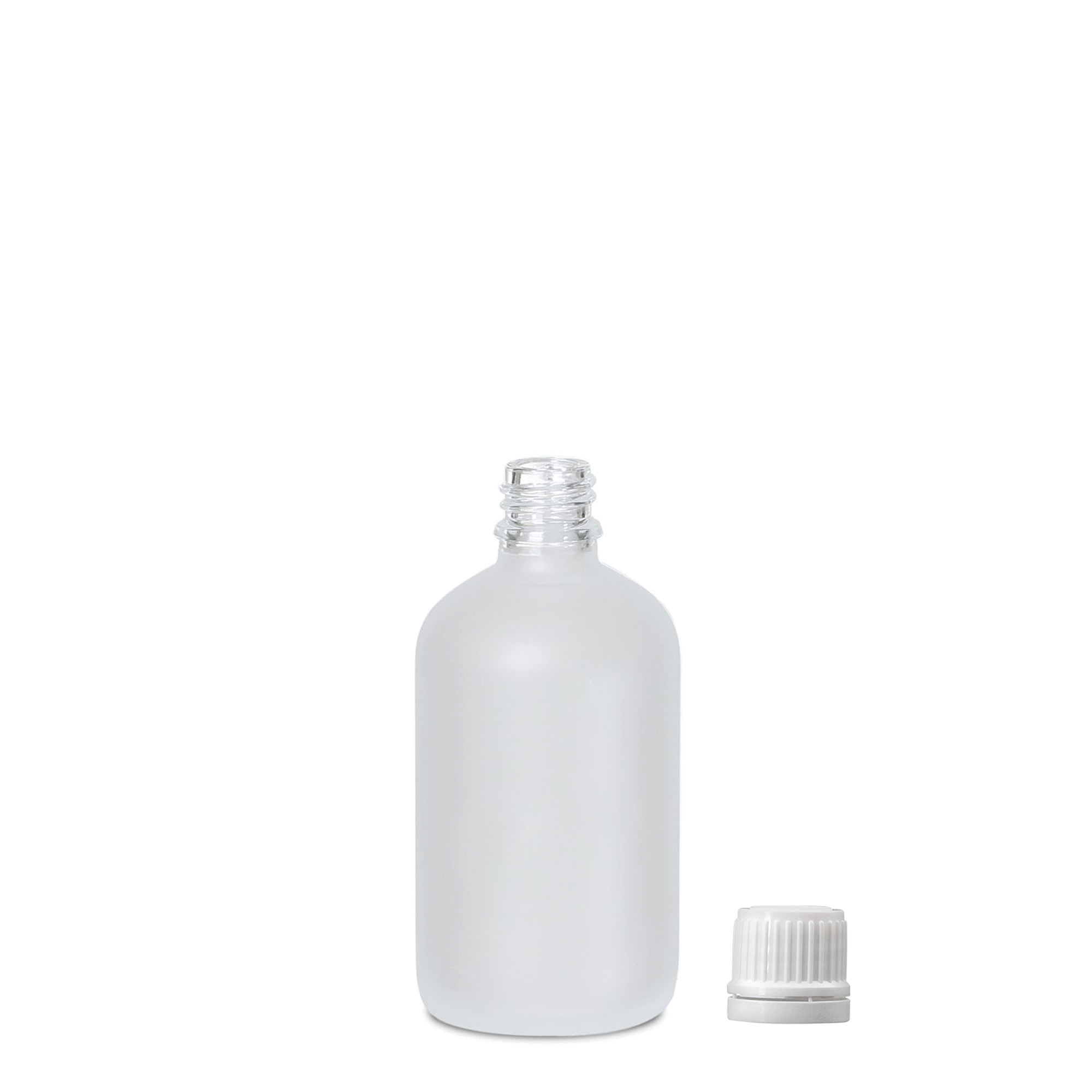Flacon médical 100 ml, verre, givré, goulot : DIN 18