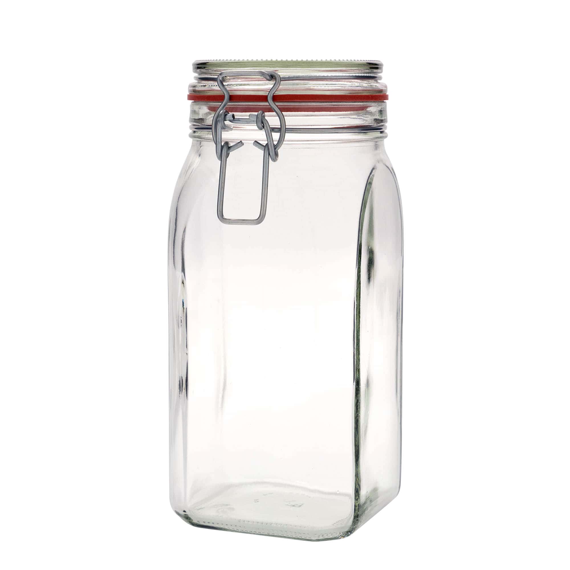 Bocal à fermeture mécanique 1 540 ml, carré, bouchage: bouchon mécanique Bocal à fermeture mécanique 1 540 ml, carré, bouchage: bouchon mécanique