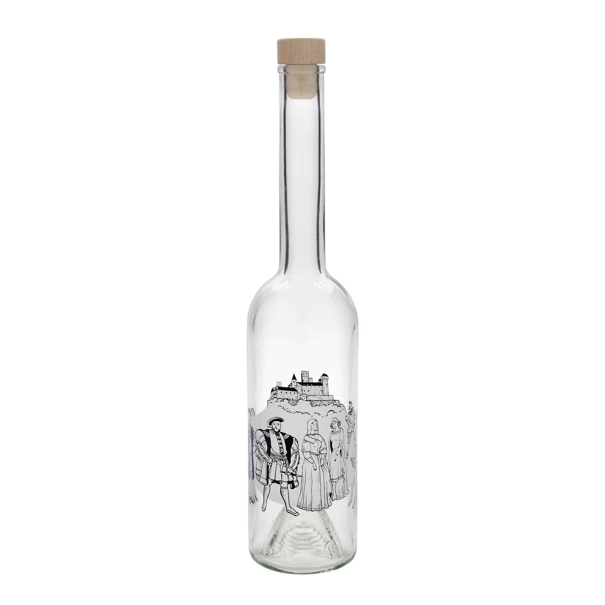 Bouteille en verre 500 ml « Opera », motif : moyen-âge, bouchage: bouchon