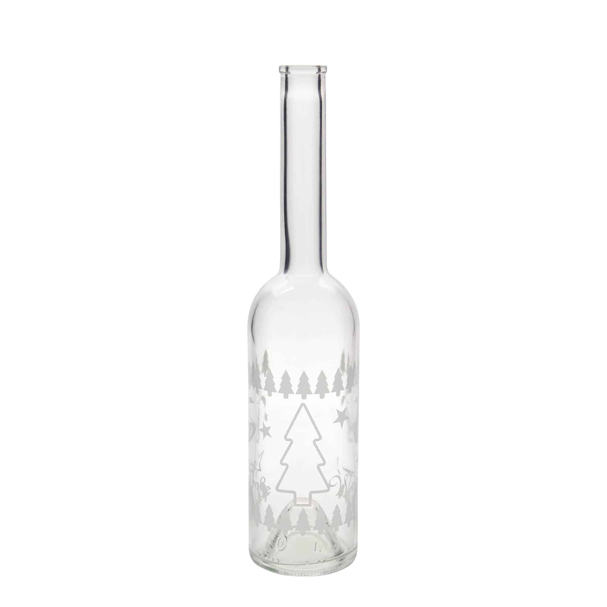Bouteille en verre 500 ml 'Opera', motif : Noël classique, bouchage: bouchon