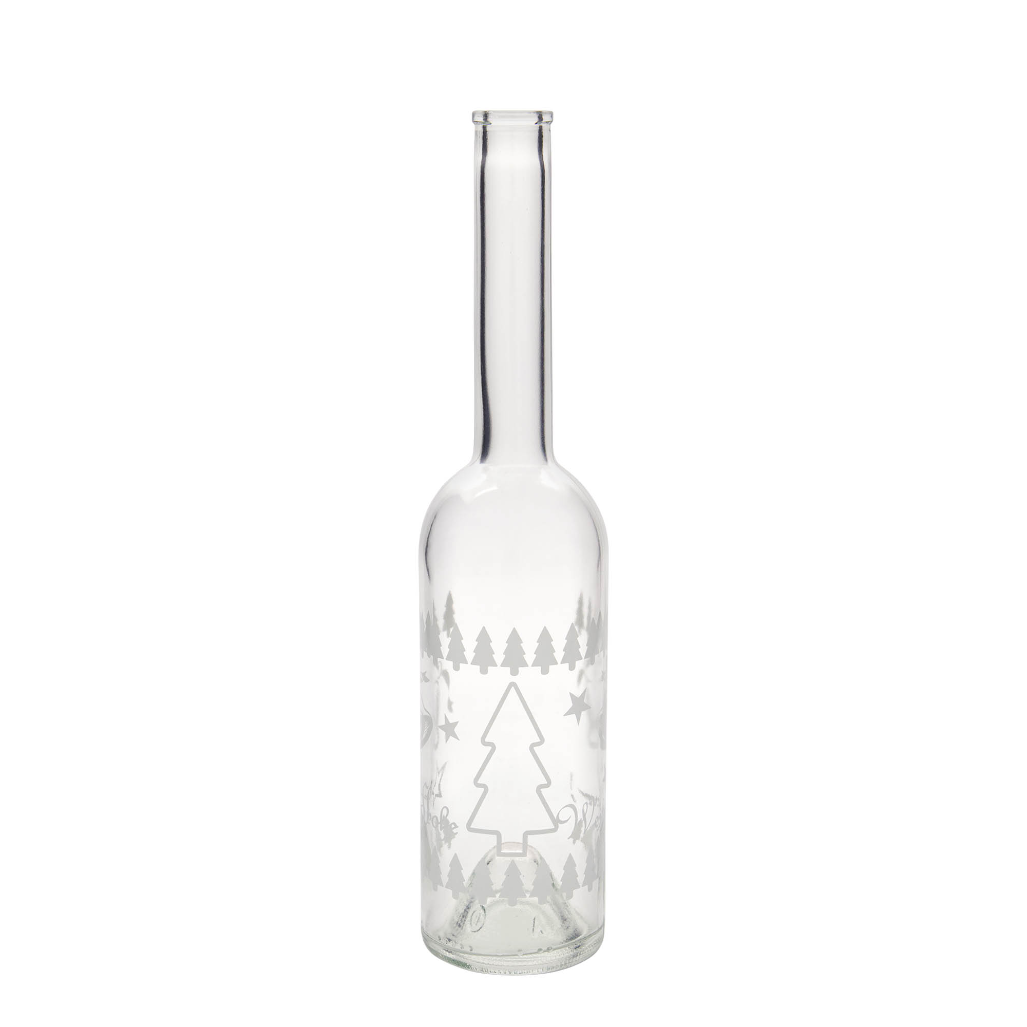 Bouteille en verre 500 ml « Opera », motif : Noël classique, bouchage: bouchon