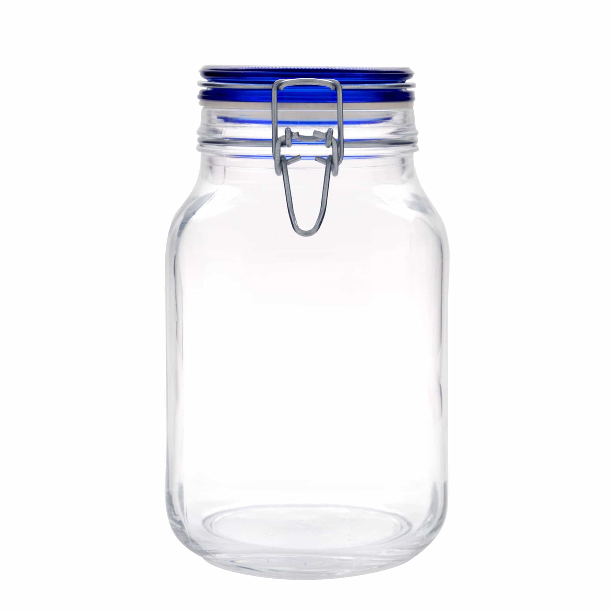 Pot met beugelsluiting 'Fido' Blue Top, 2000 ml, vierkant, monding: beugelsluiting Pot met beugelsluiting 'Fido' Blue Top, 2000 ml, vierkant, monding: beugelsluiting