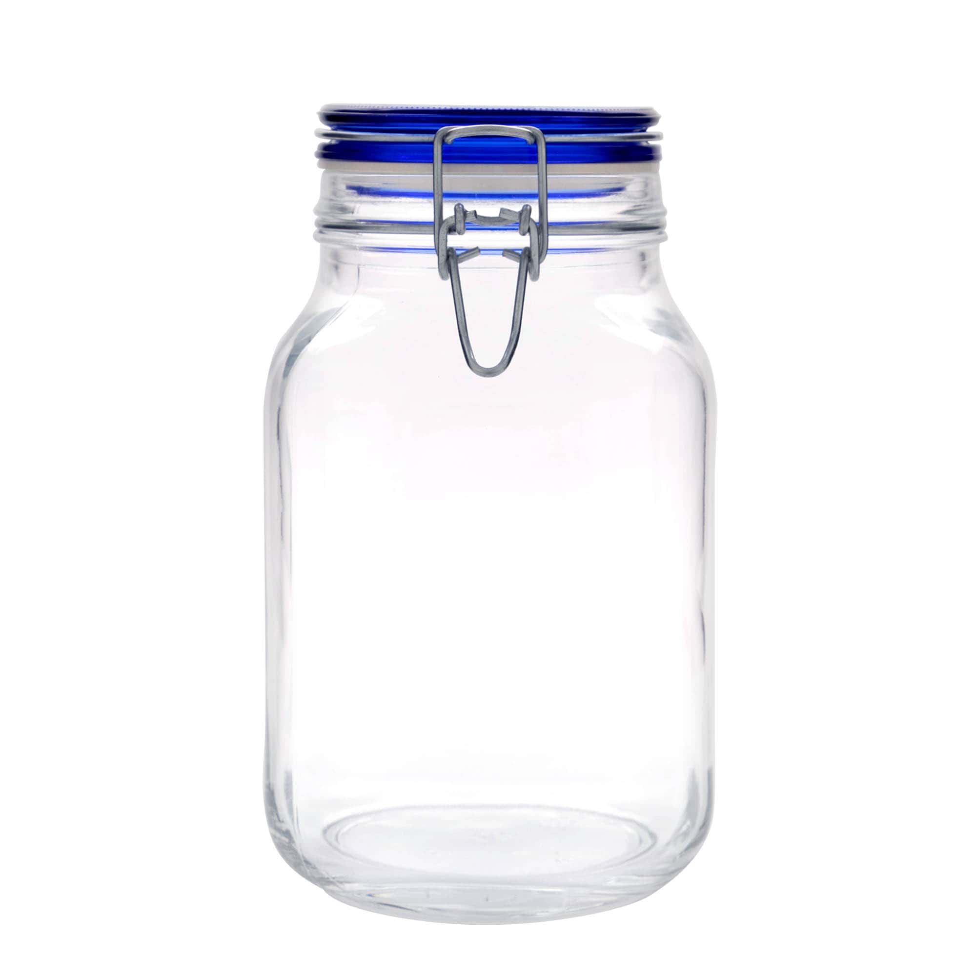 Bocal à fermeture mécanique 2 000 ml 'Fido' Blue Top, carré, bouchage: bouchon mécanique