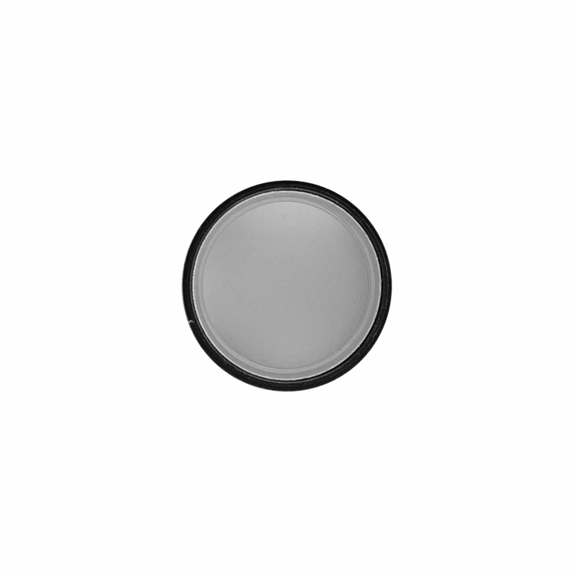 Schroefsluiting, metaal-kunststof, zilver, voor monding: PP 28