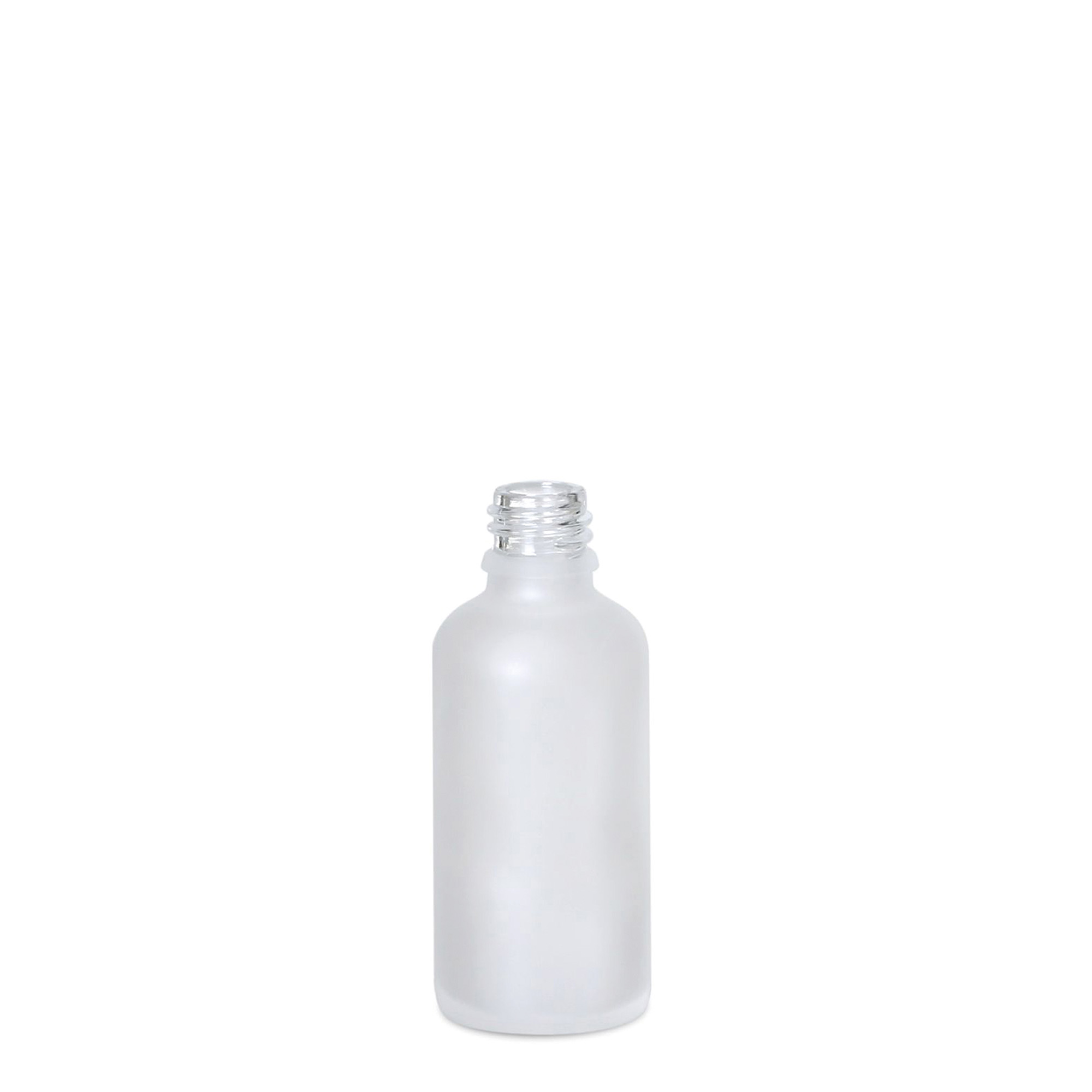 50 ml medicijnfles, glas, bruin mat, opening: DIN 18