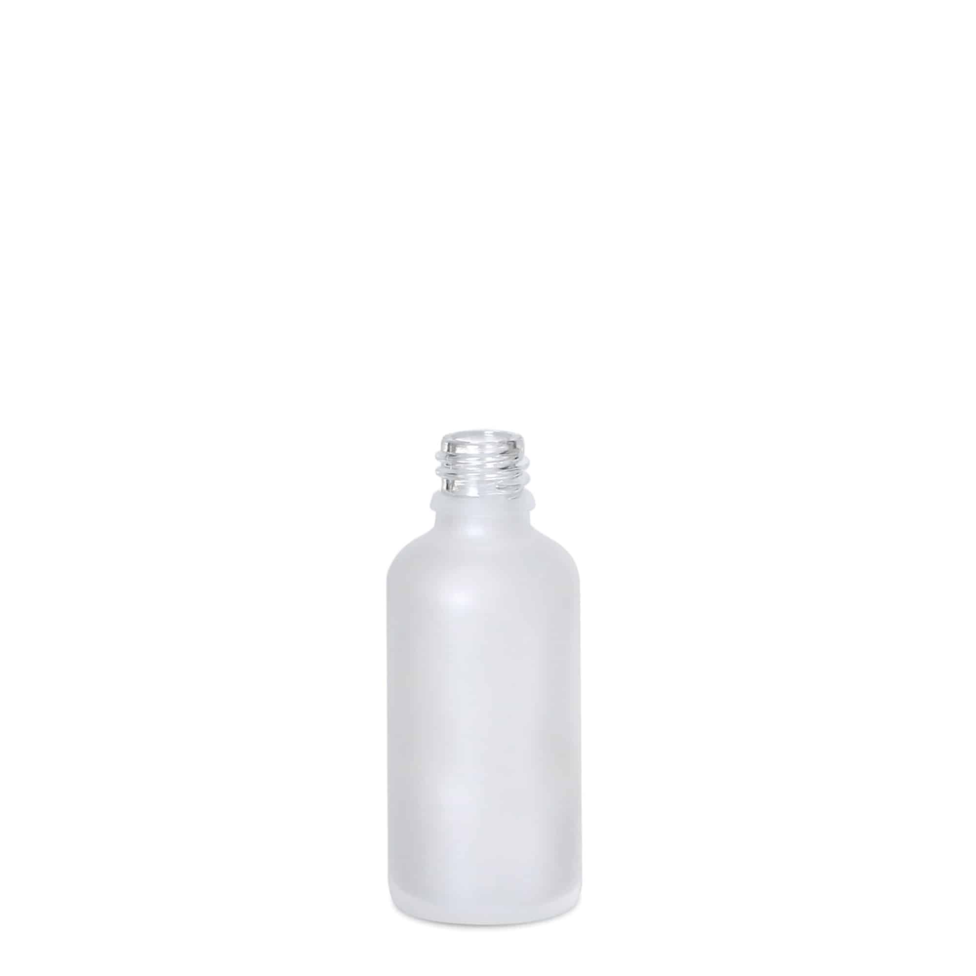 50 ml medicijnfles, glas, bruin mat, opening: DIN 18