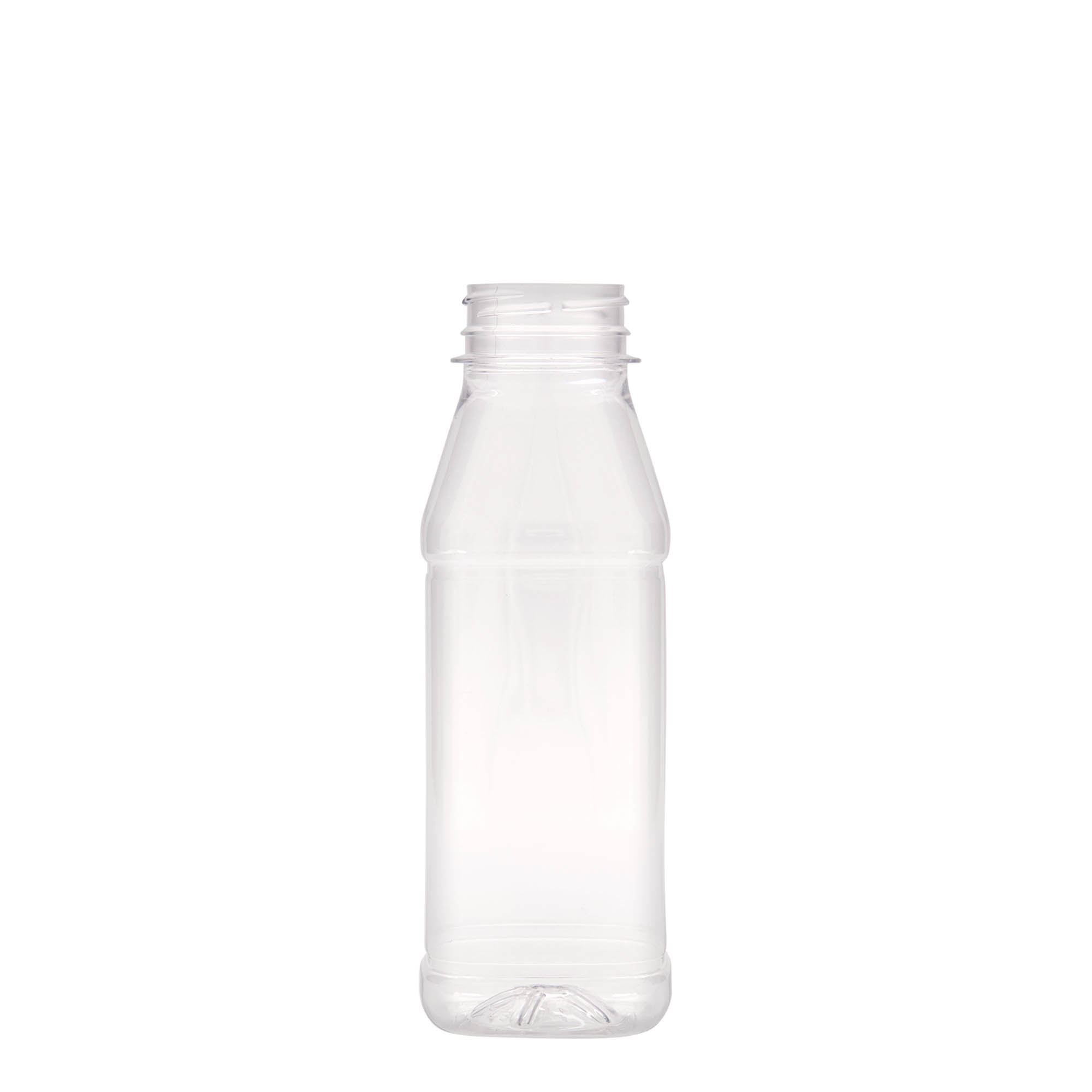Bouteille en PET 330 ml 'Milk and Juice Carré', carrée, plastique, bouchage: 38 mm Bouteille en PET 330 ml 'Milk and Juice Carré', carrée, plastique, bouchage: 38 mm