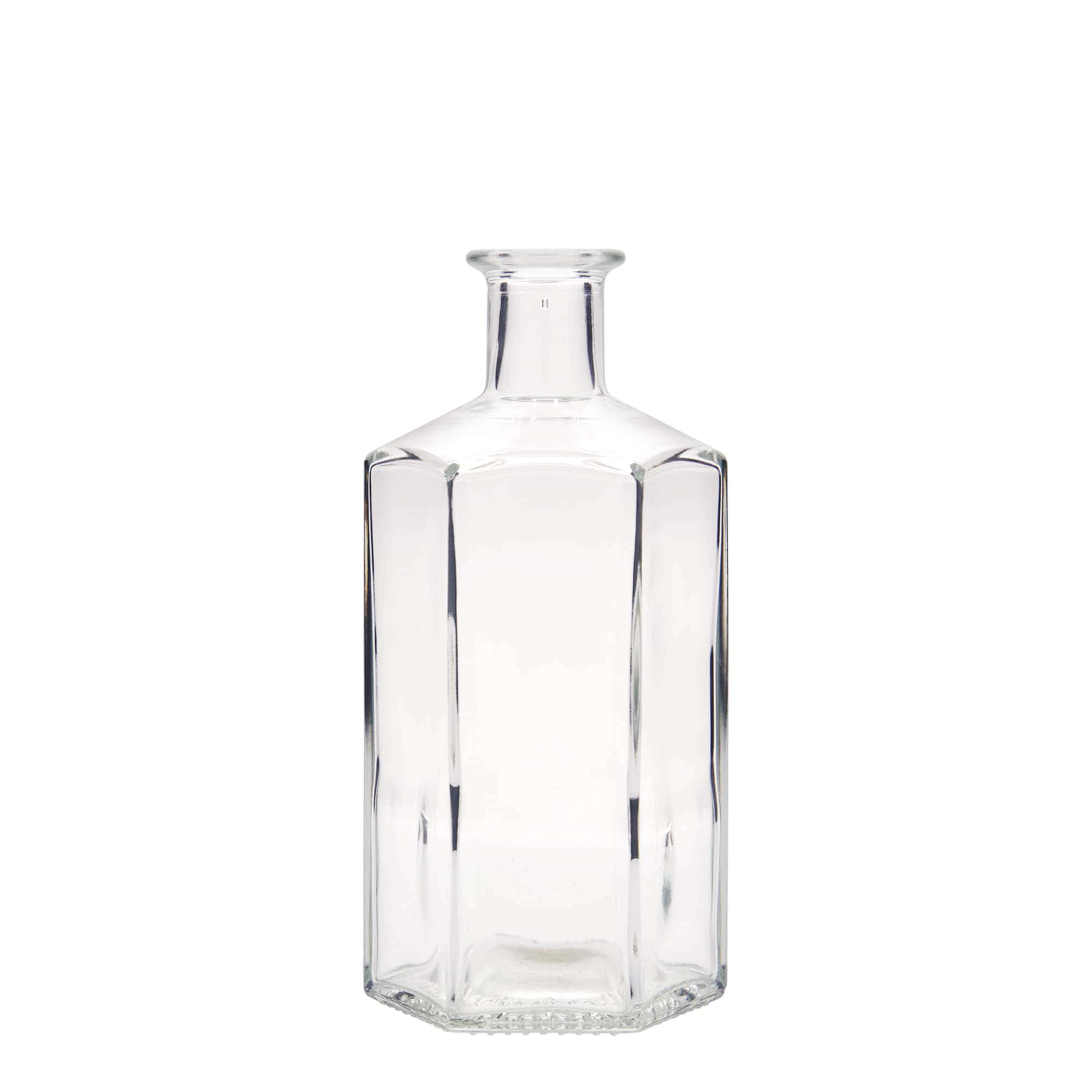 Glazen fles Apotheker 'Jimmy', 500 ml, zeshoekig, monding: kurk