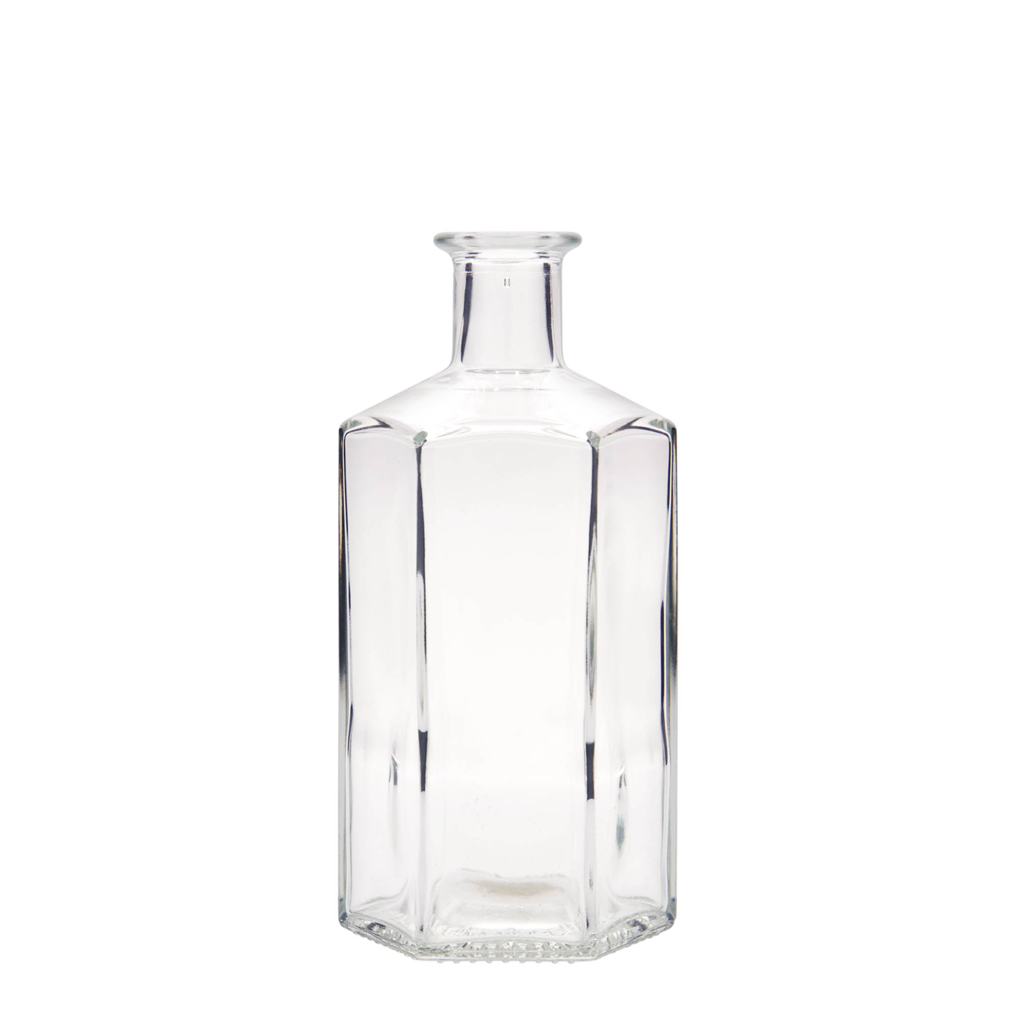 Glazen fles Apotheker 'Jimmy', 500 ml, zeshoekig, monding: kurk Glazen fles Apotheker 'Jimmy', 500 ml, zeshoekig, monding: kurk